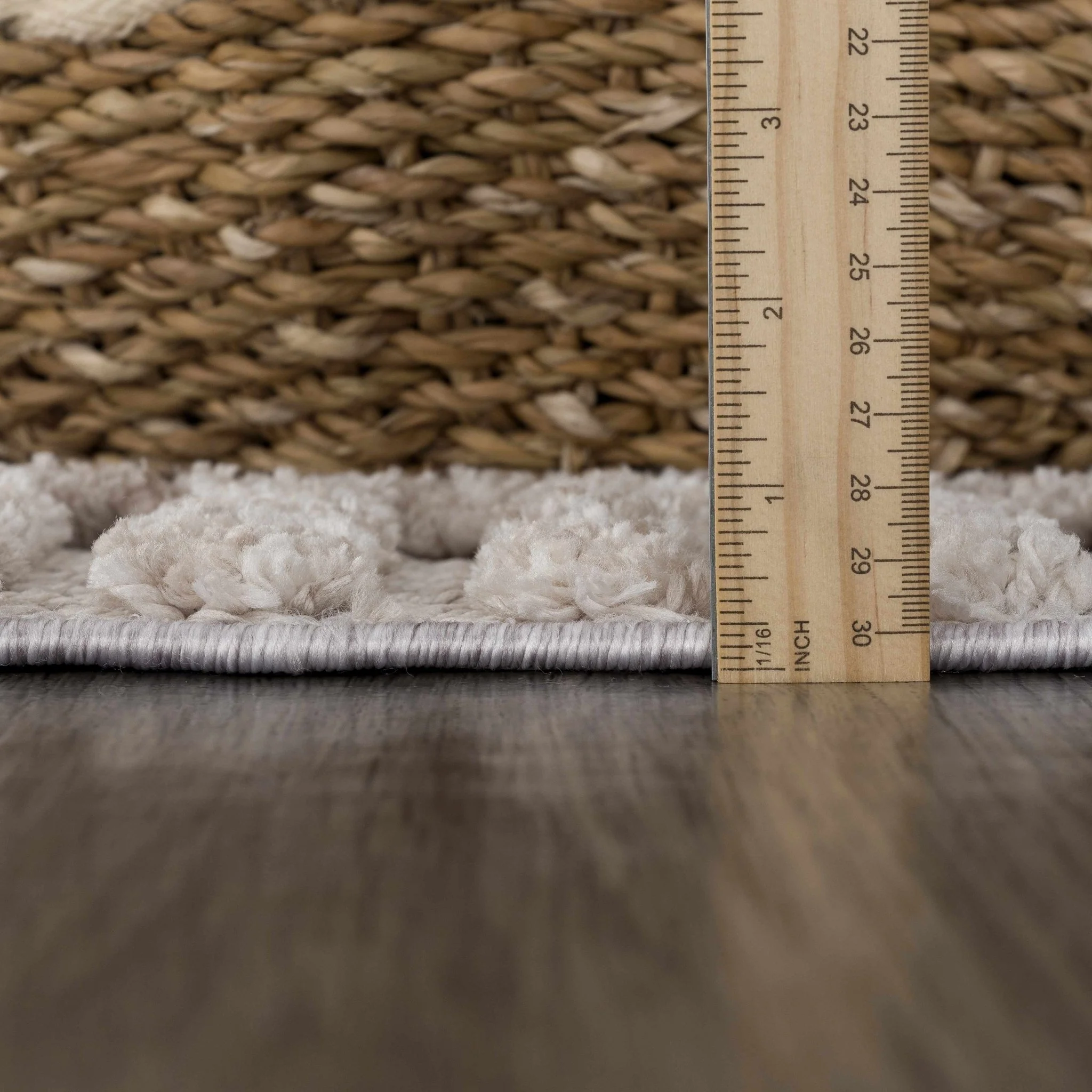 Ivory, Brown and charcoal Flatwoven Knit design Geometrical Carved Texture Area Rug - Image 19