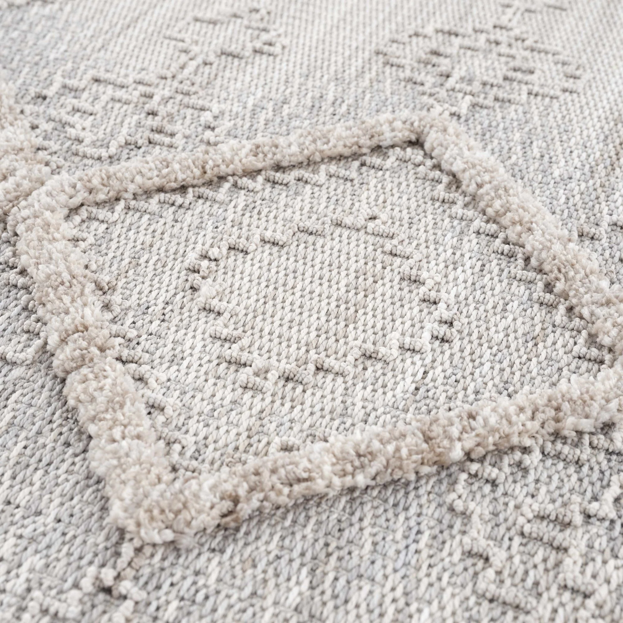 Ivory, Brown and charcoal Flatwoven Knit design Geometrical Carved Texture Area Rug - Image 20