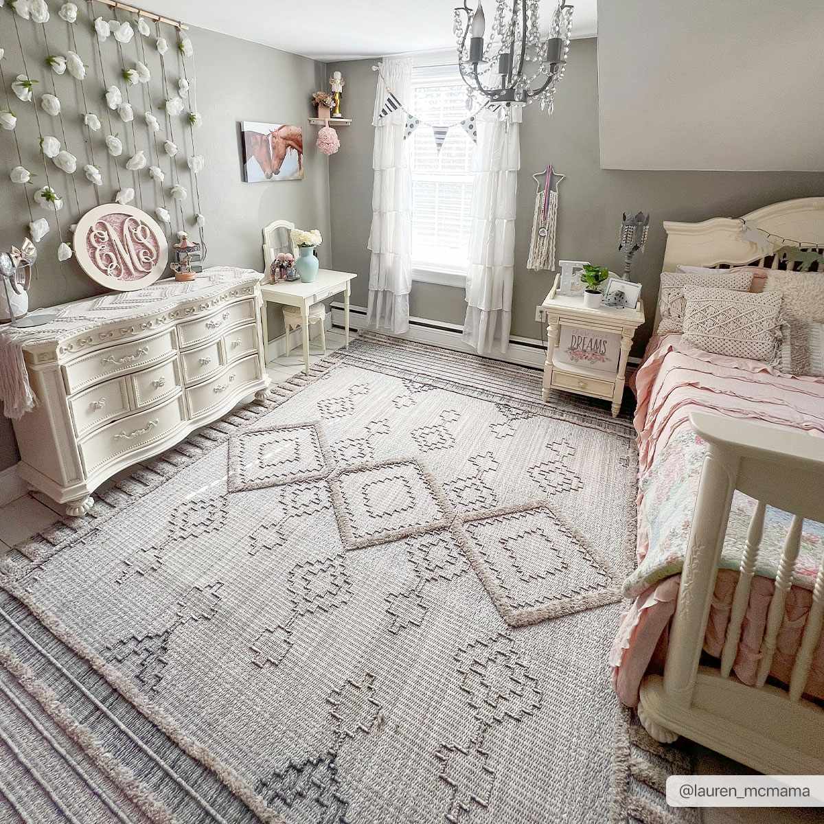 Ivory, Brown and charcoal Flatwoven Knit design Geometrical Carved Texture Area Rug - Image 6