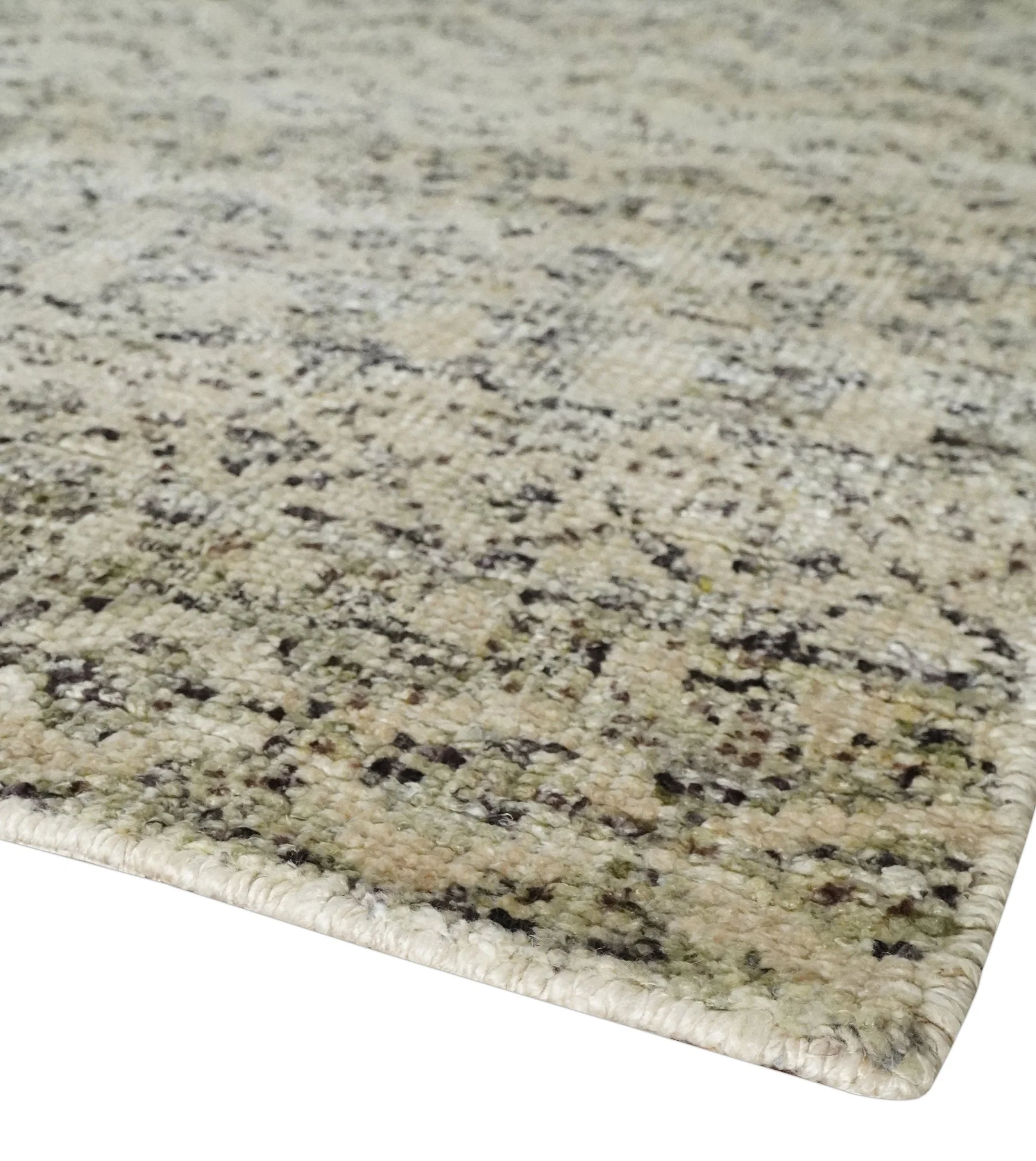 6x9 Hand Knotted Ivory, Camel and Charcoal Modern Contemporary Southwestern Tribal Trellis Recycled wool Area Rug - Image 5