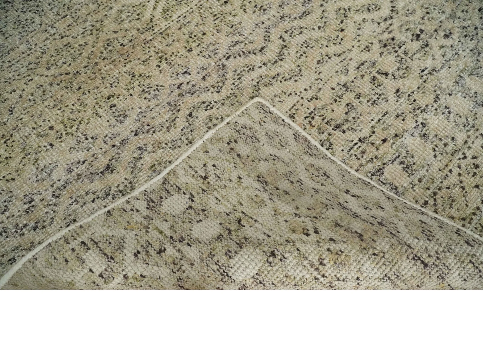 6x9 Hand Knotted Ivory, Camel and Charcoal Modern Contemporary Southwestern Tribal Trellis Recycled wool Area Rug - Image 7