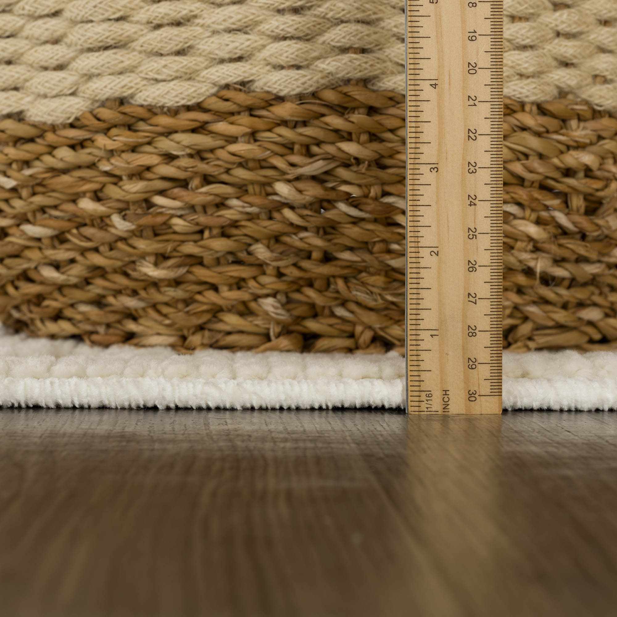 Premium look Ivory Carved Texture Tassel Design Washable area Rug - Image 11