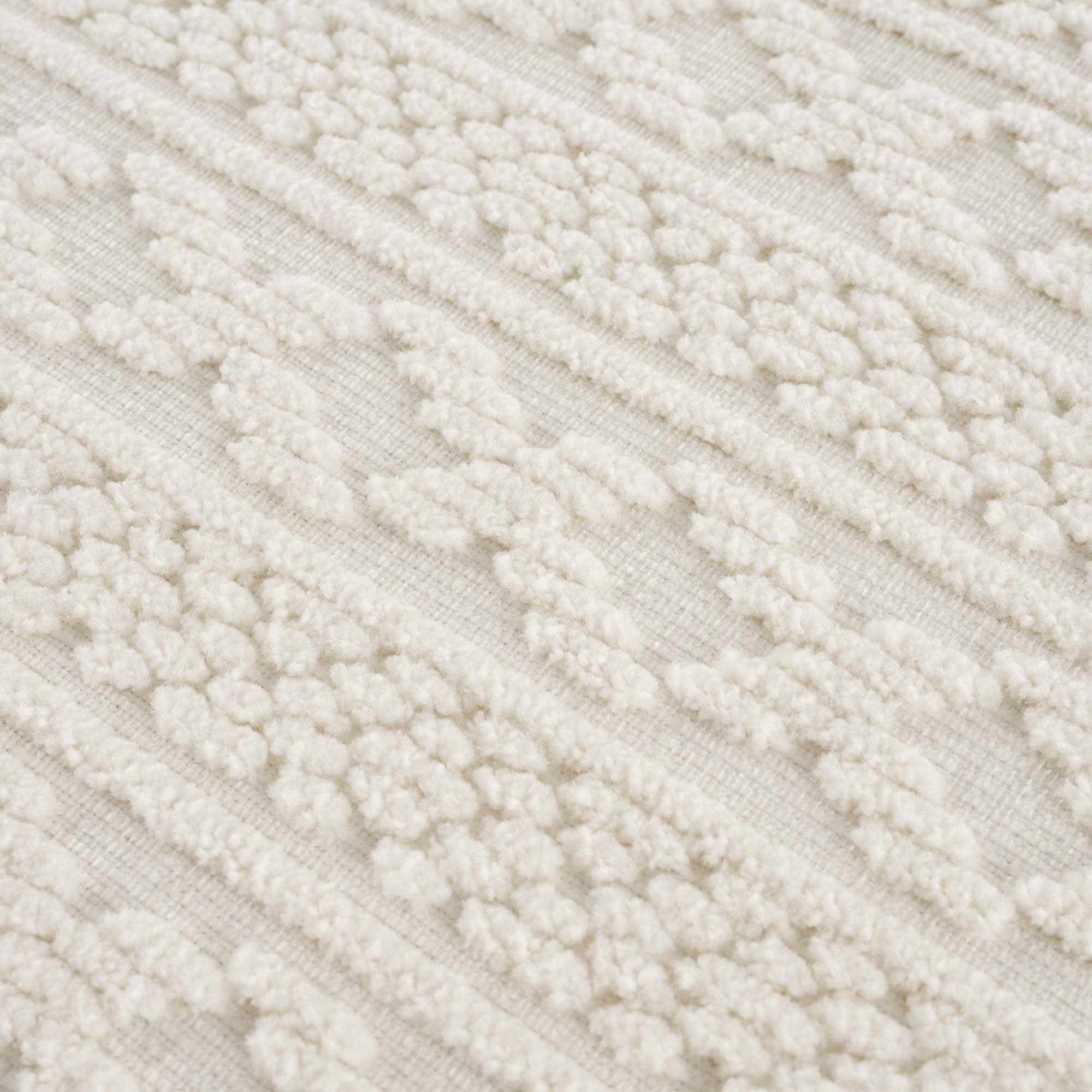 Premium look Ivory Carved Texture Tassel Design Washable area Rug - Image 12