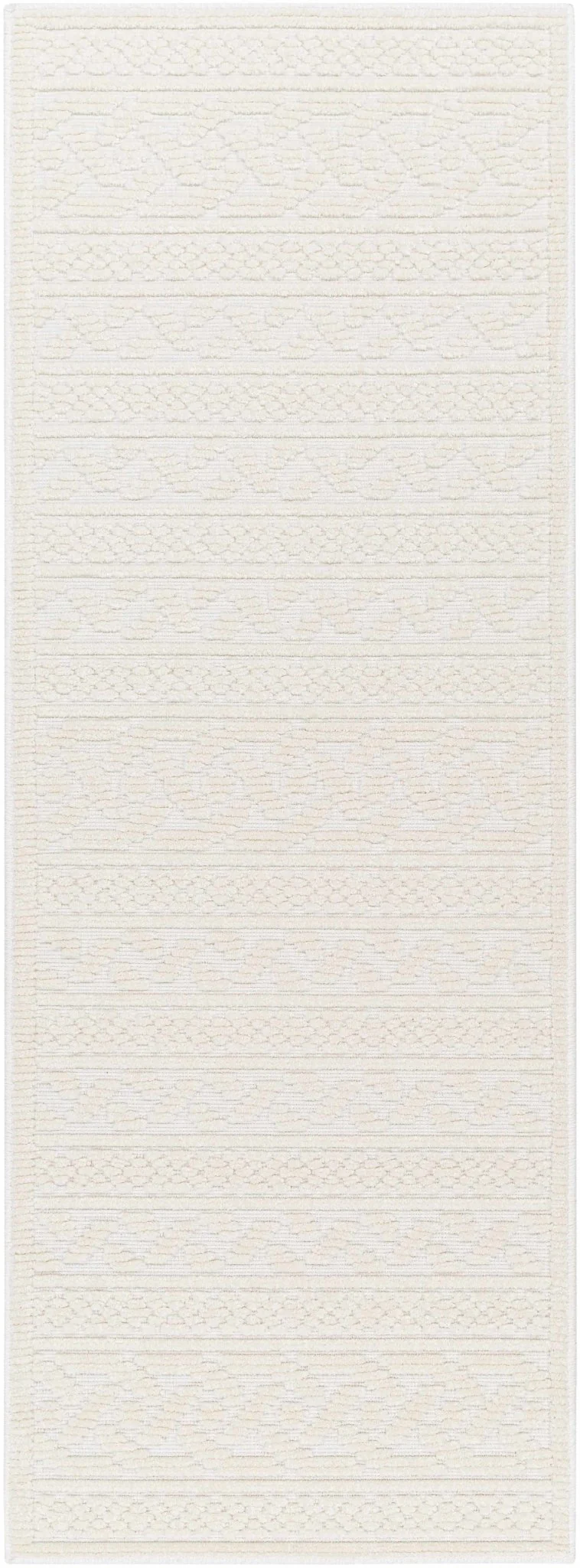 Premium look Ivory Carved Texture Tassel Design Washable area Rug - Image 4