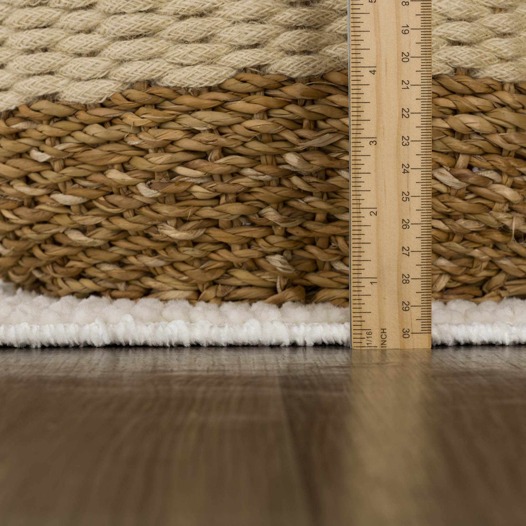Ivory Texture Tribal Trellis Washable High Low Pile Area Rug - Image 11