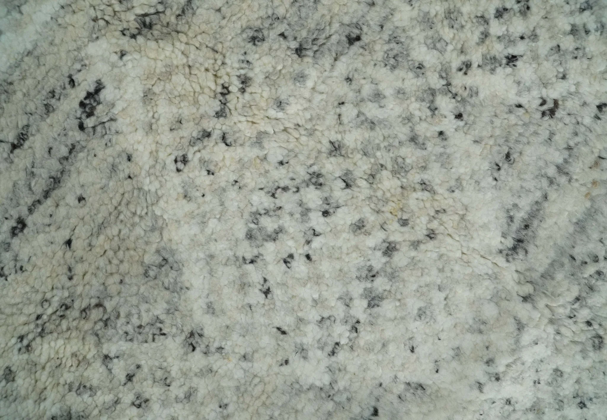 Ivory, Charcoal and Beige 8x10 hand knotted Geometrical wool Area rug - Image 4