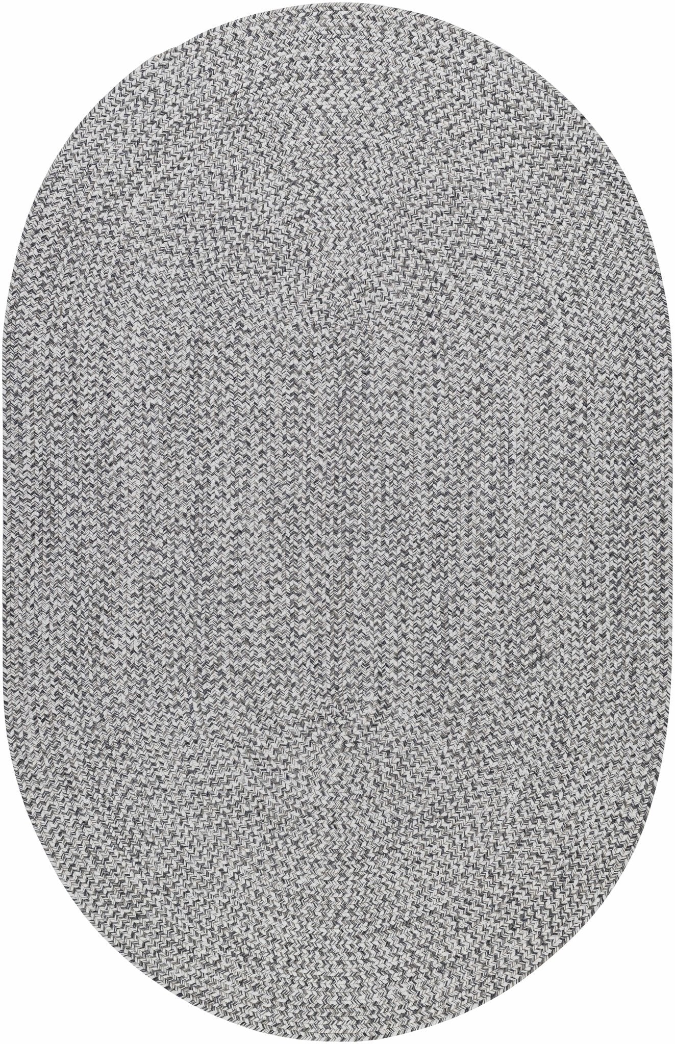 Ivory, Charcoal and Taupe Chevron Design Braided Faux Outdoor safe area Rug - Image 15