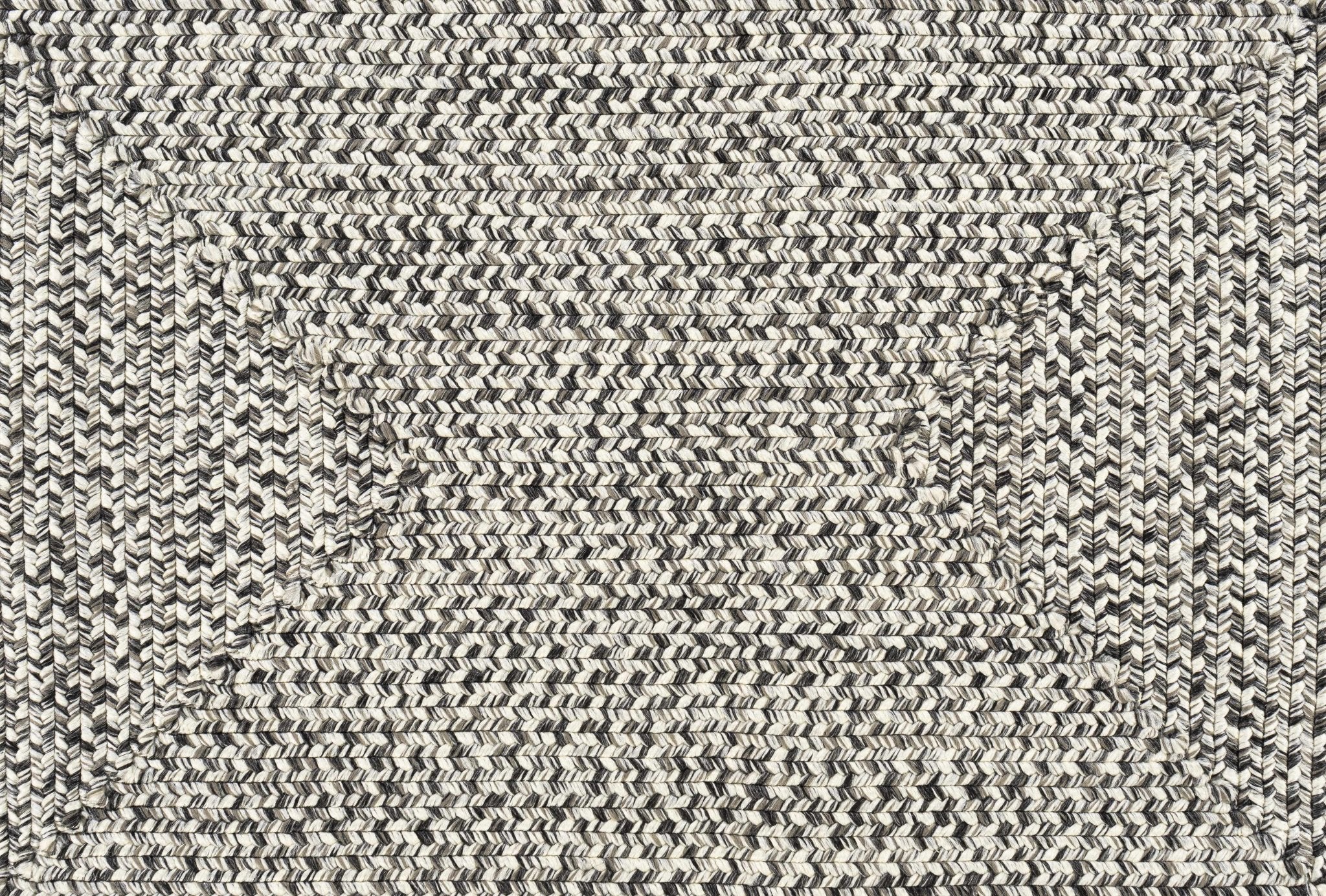 Ivory, Charcoal and Taupe Chevron Design Braided Faux Outdoor safe area Rug - Image 4