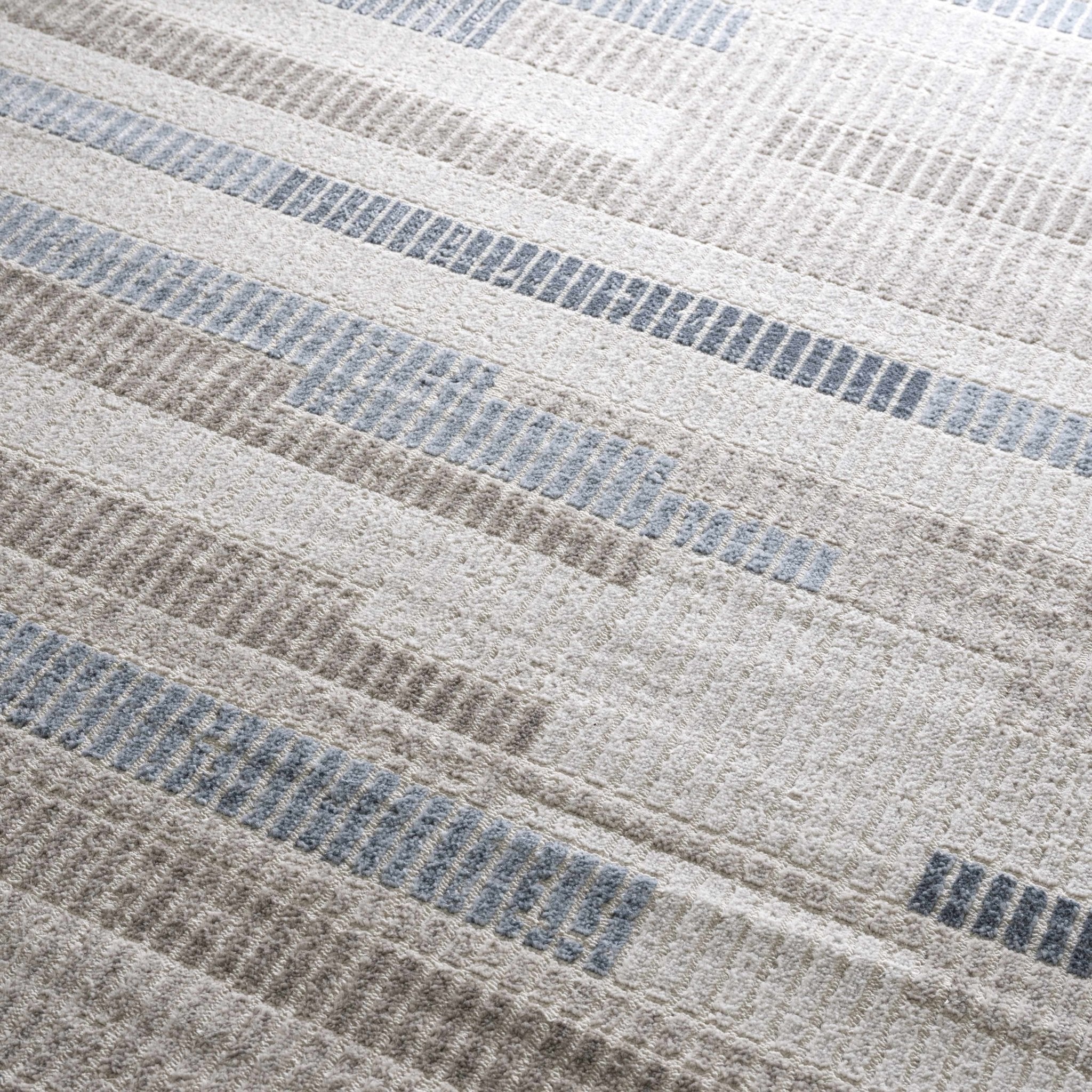 Ivory, Charcoal, Blue and Tan Modern Geometrical Stripes Design Area Rug - Image 12