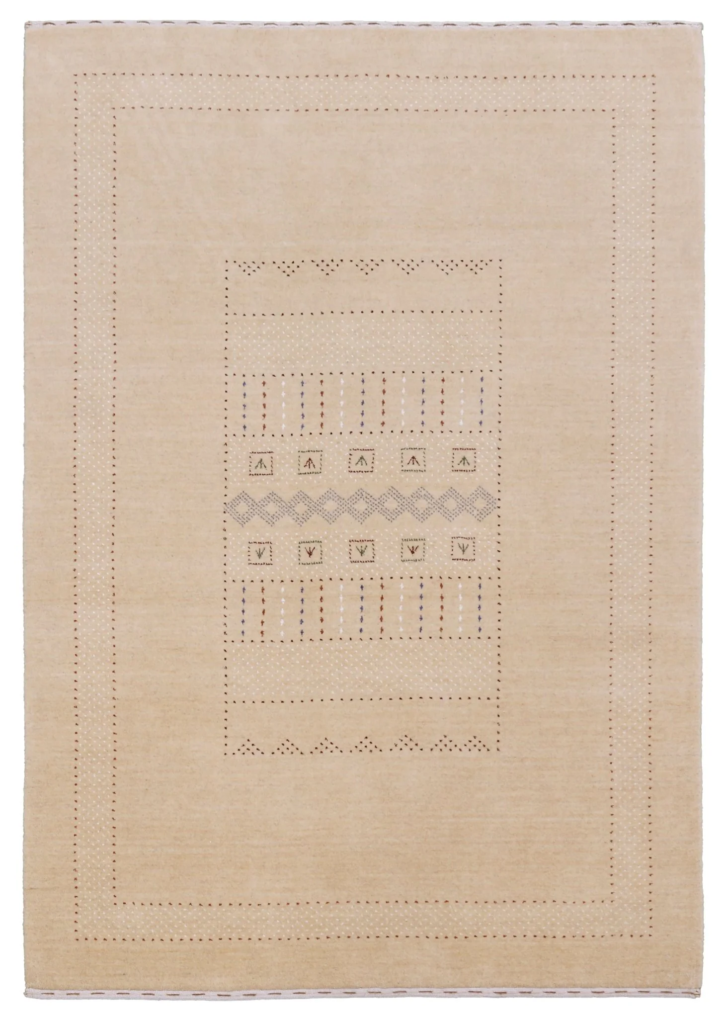 Ivory Contemporary Design Hand Loomed Wool Area Rug - Image 11