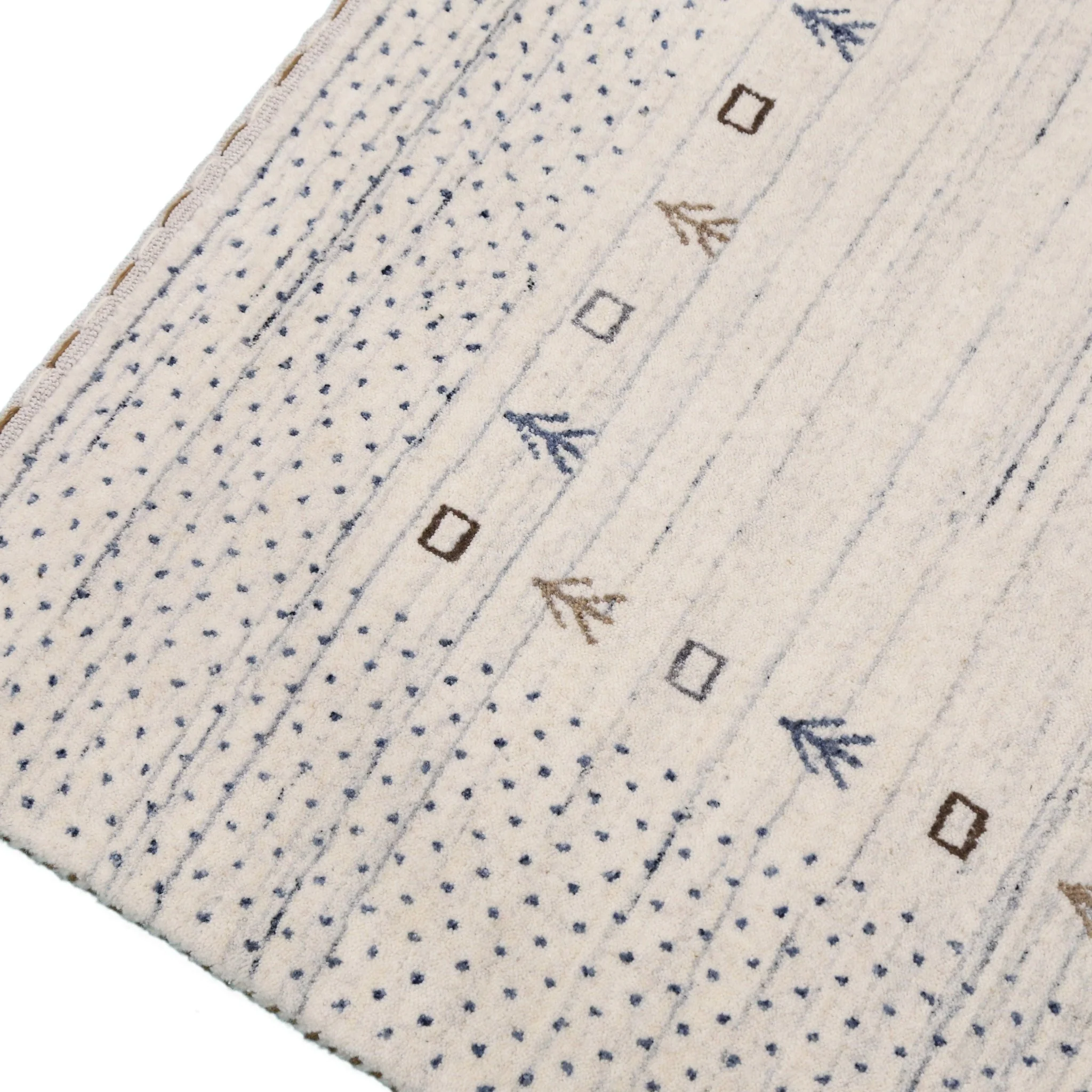 Ivory Contemporary Gabbeh Border Design Hand Loomed Wool Rug - Image 11