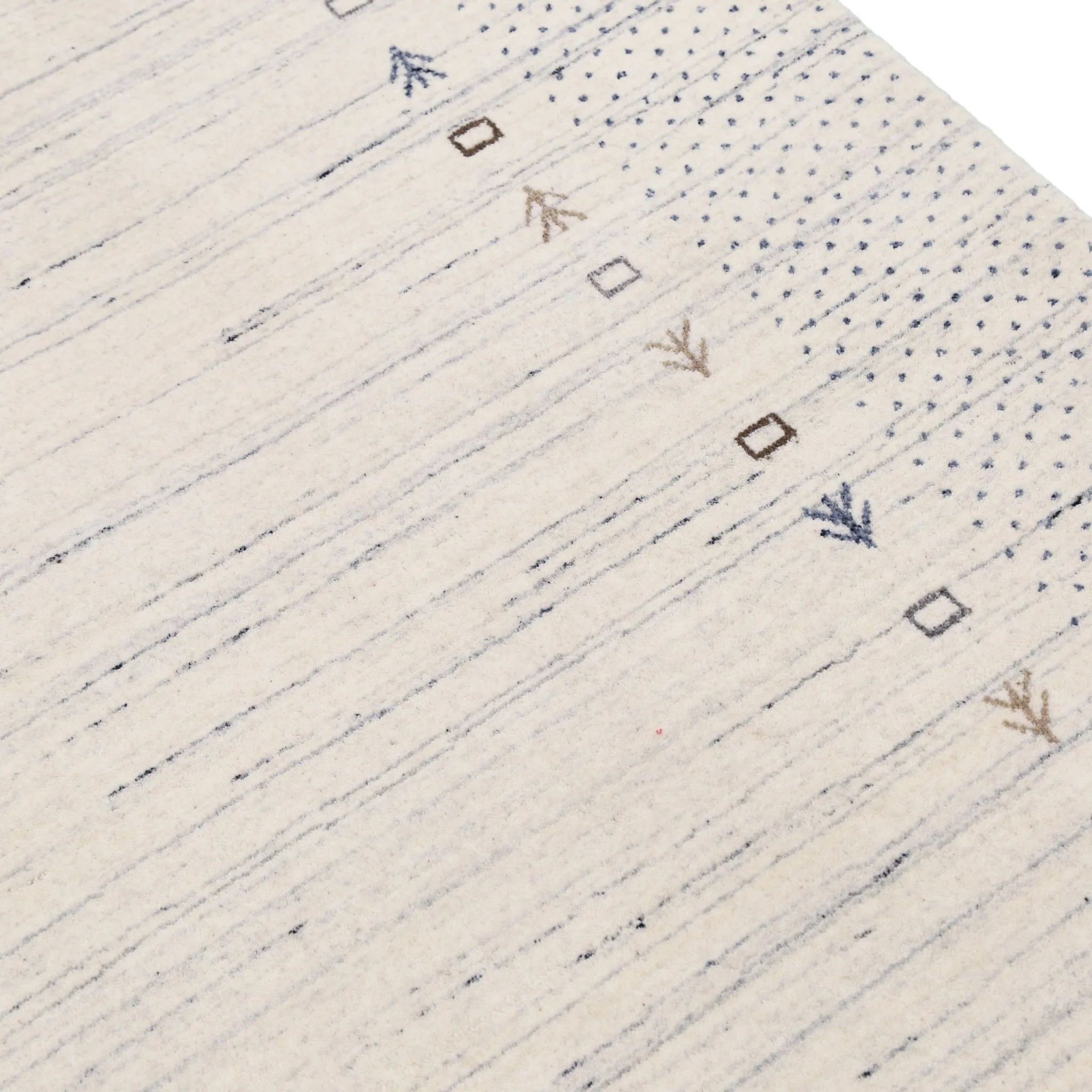 Ivory Contemporary Gabbeh Border Design Hand Loomed Wool Rug - Image 9