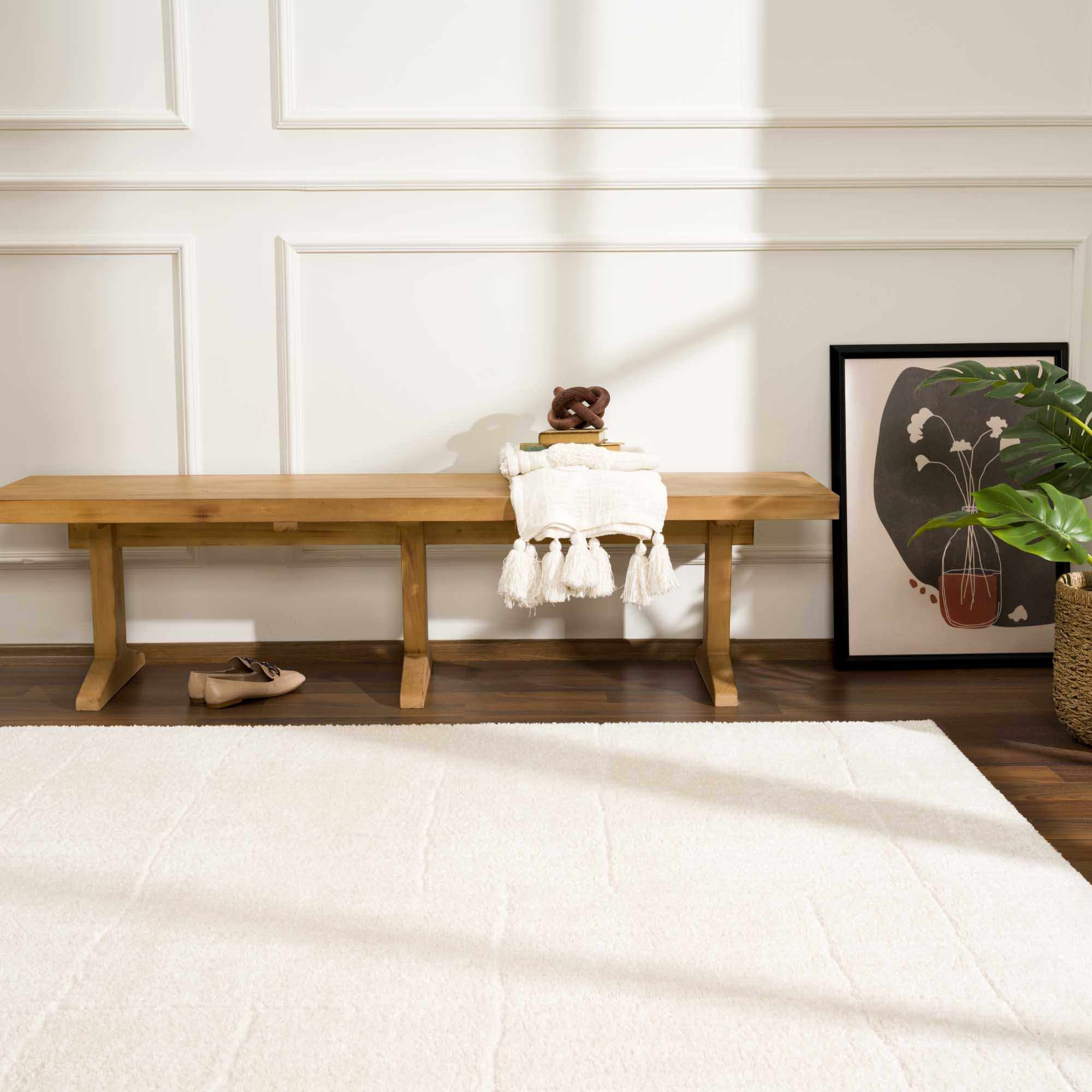 Ivory Contemporary Style Area Rug - Image 4
