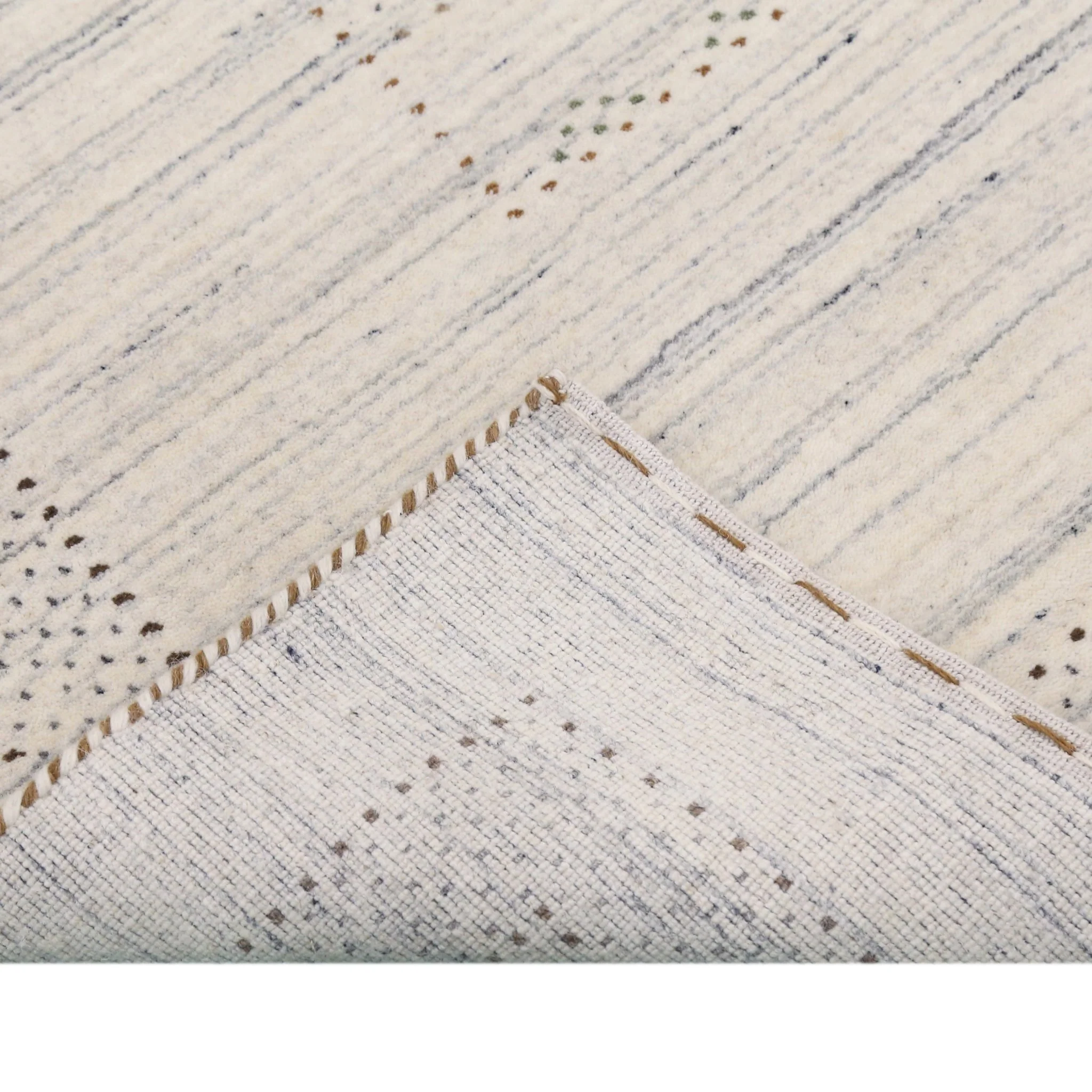 Ivory Gabbeh Design Hand Loomed Wool Area Rug - Image 12