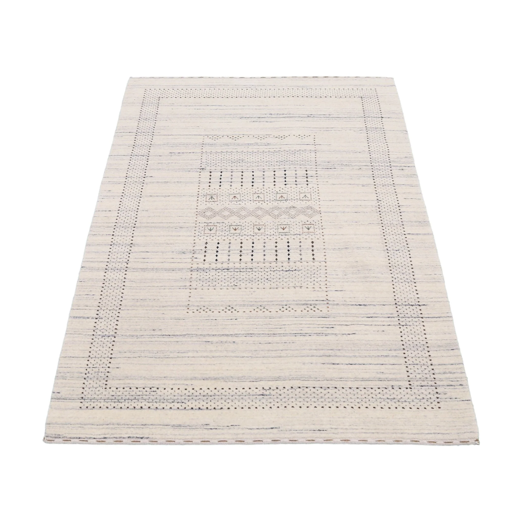 Ivory Gabbeh Design Hand Loomed Wool Area Rug - Image 5