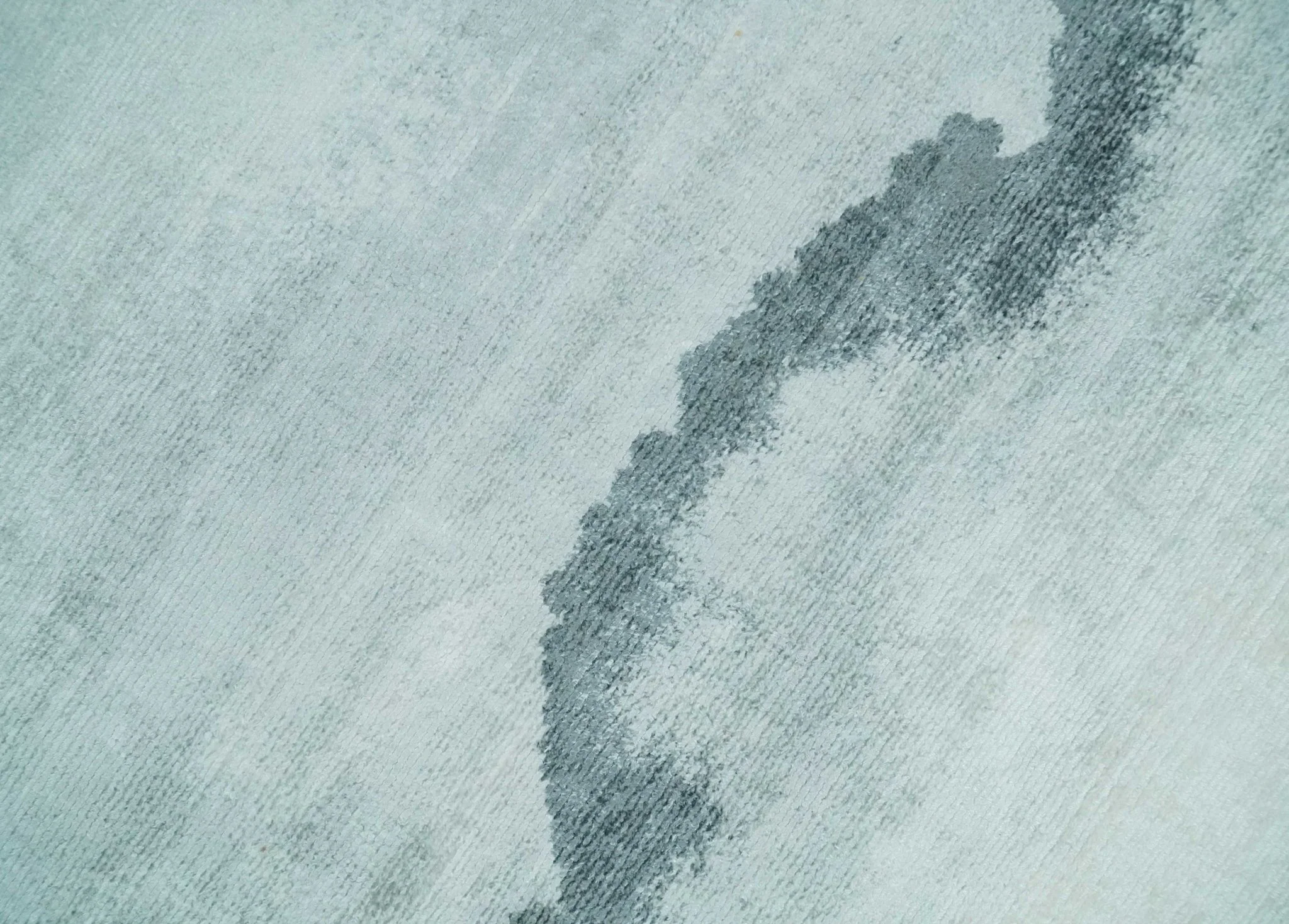 8x10 Ivory, Gray and Aqua Modern Abstract Handmade Art Silk Area Rug - Image 4