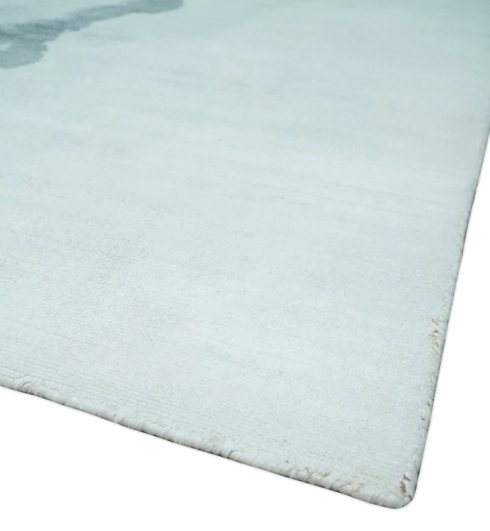 8x10 Ivory, Gray and Aqua Modern Abstract Handmade Art Silk Area Rug - Image 5