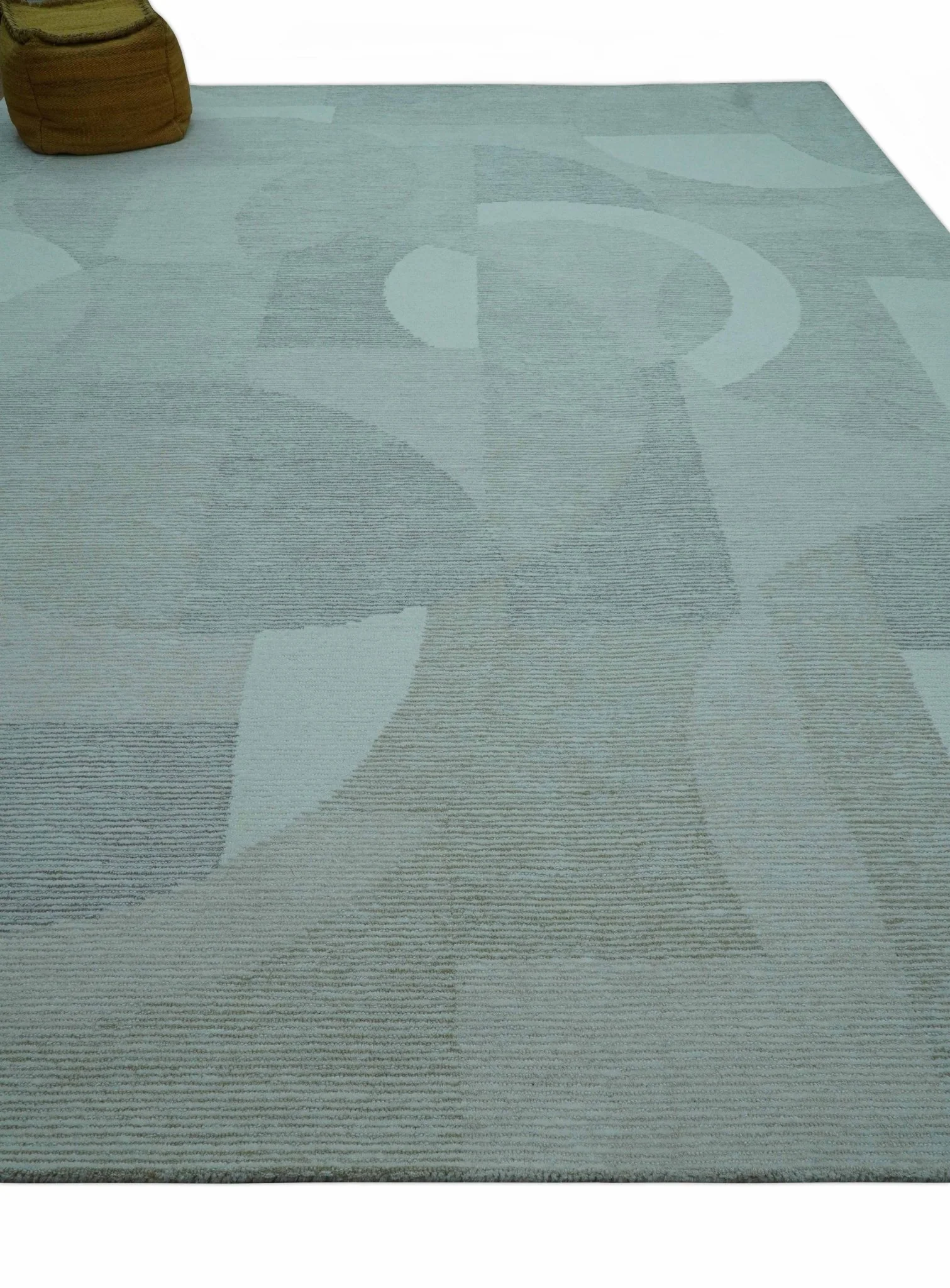 Custom Made Ivory, Gray and Beige Modern Contemporary Hand Tufted wool rug - Image 10