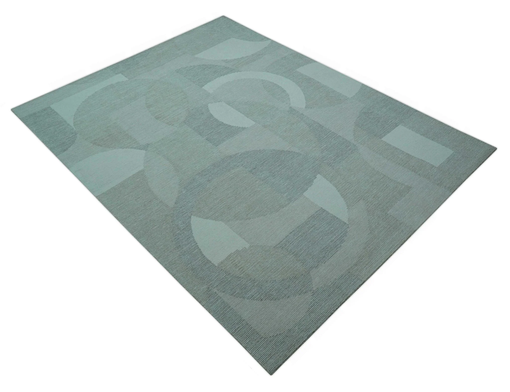 Custom Made Ivory, Gray and Beige Modern Contemporary Hand Tufted wool rug - Image 2