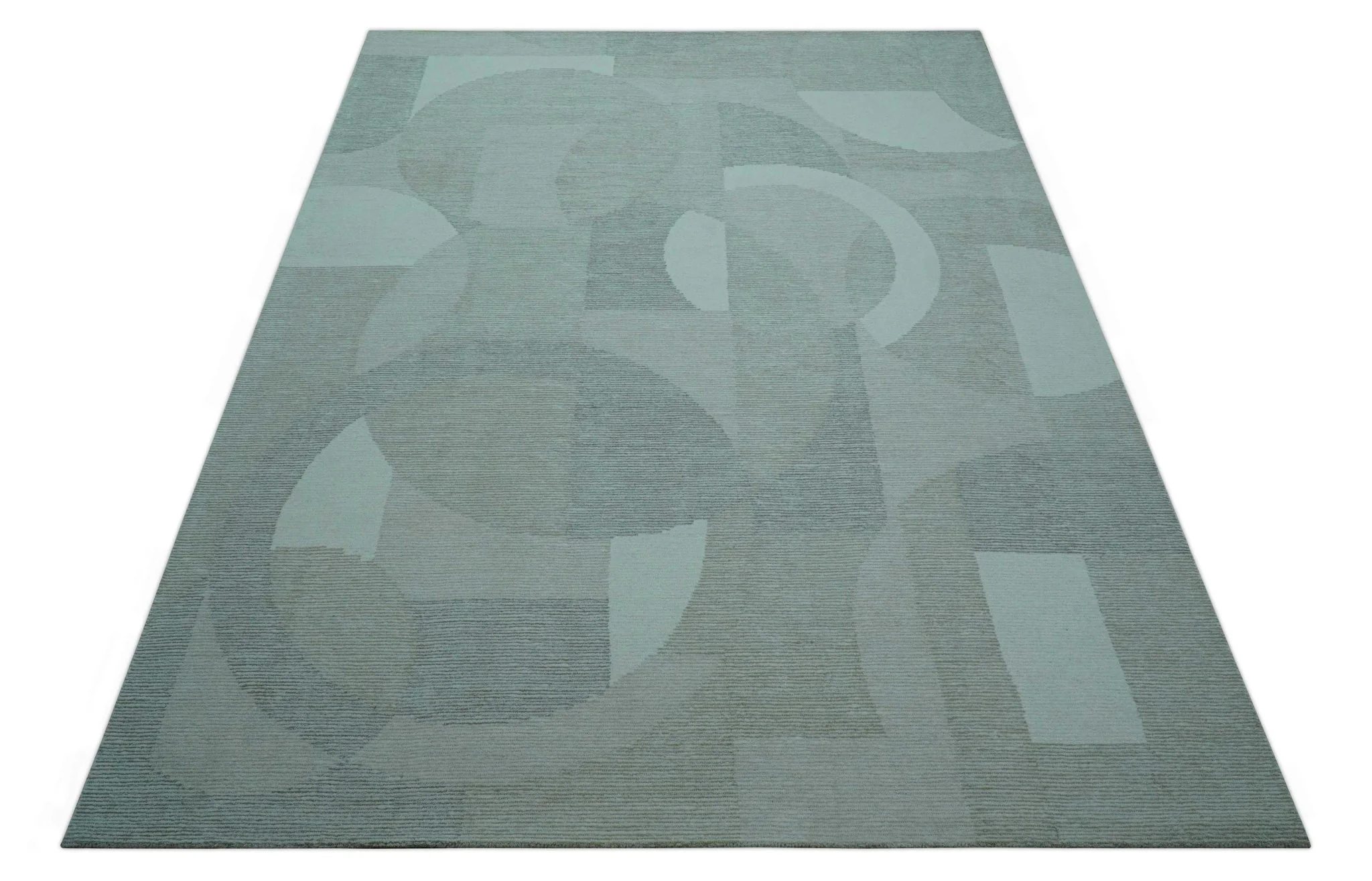 Custom Made Ivory, Gray and Beige Modern Contemporary Hand Tufted wool rug - Image 3