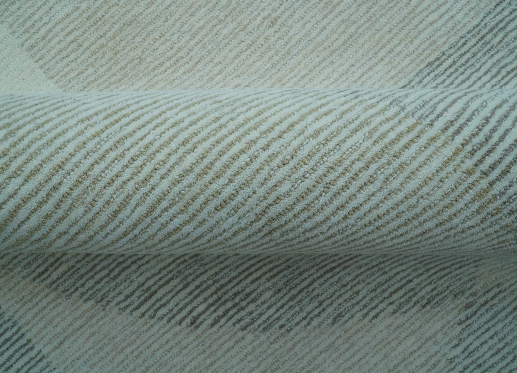 Custom Made Ivory, Gray and Beige Modern Contemporary Hand Tufted wool rug - Image 4