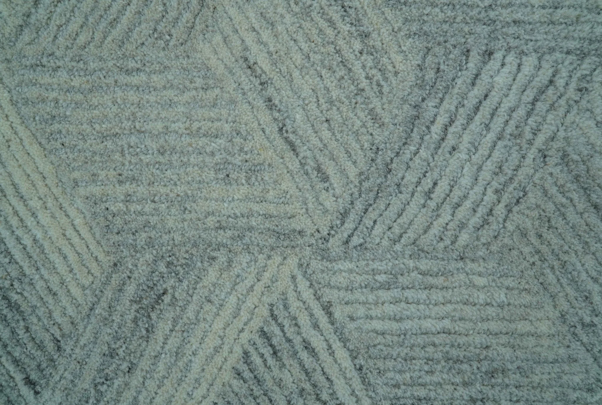 Custom Made Ivory, Gray and Beige Modern Contemporary Hand Tufted wool rug - Image 6