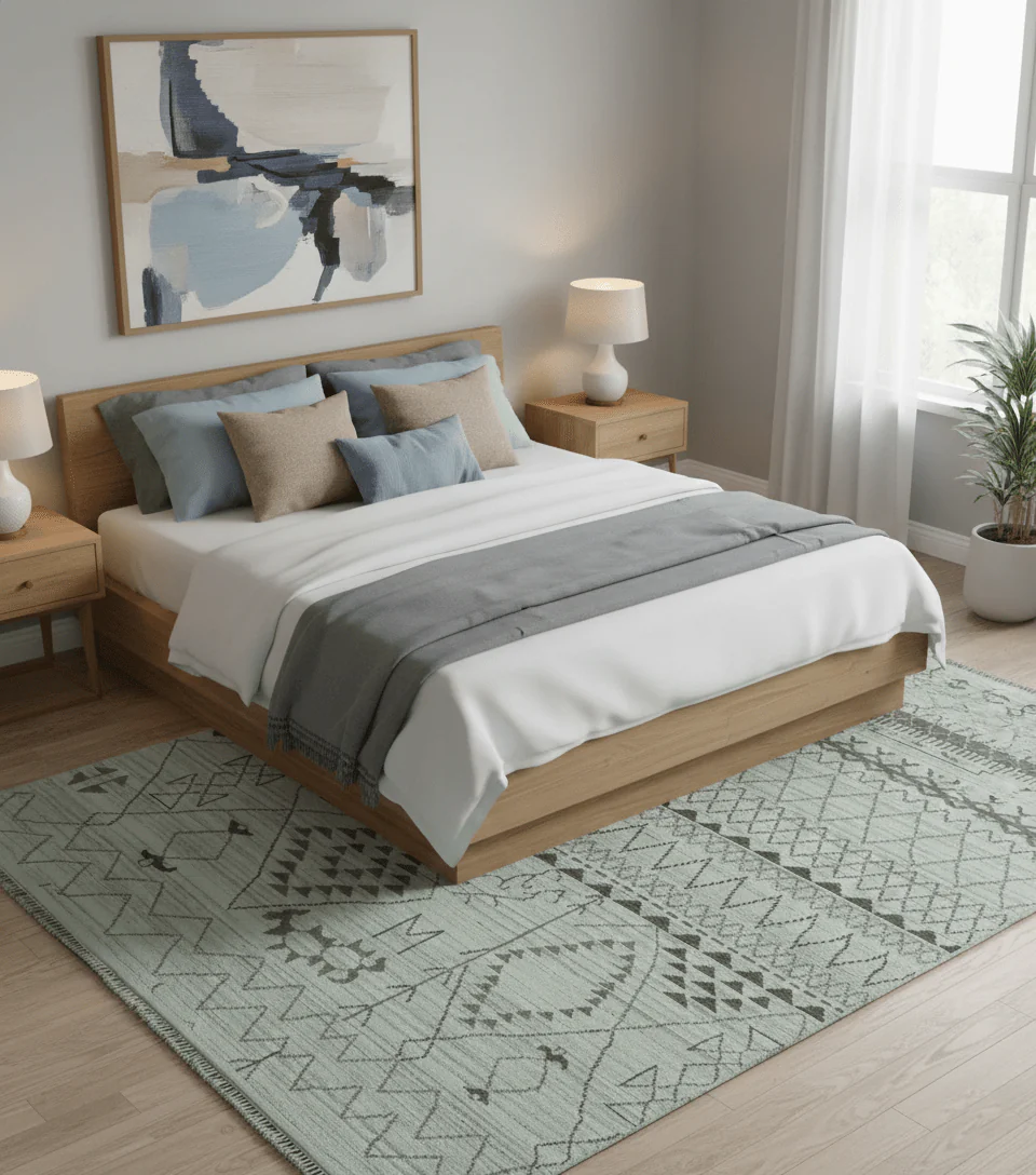 Ivory, Gray and Charcoal Hand Knotted Multi size Southwestern wool area Rug - Image 2
