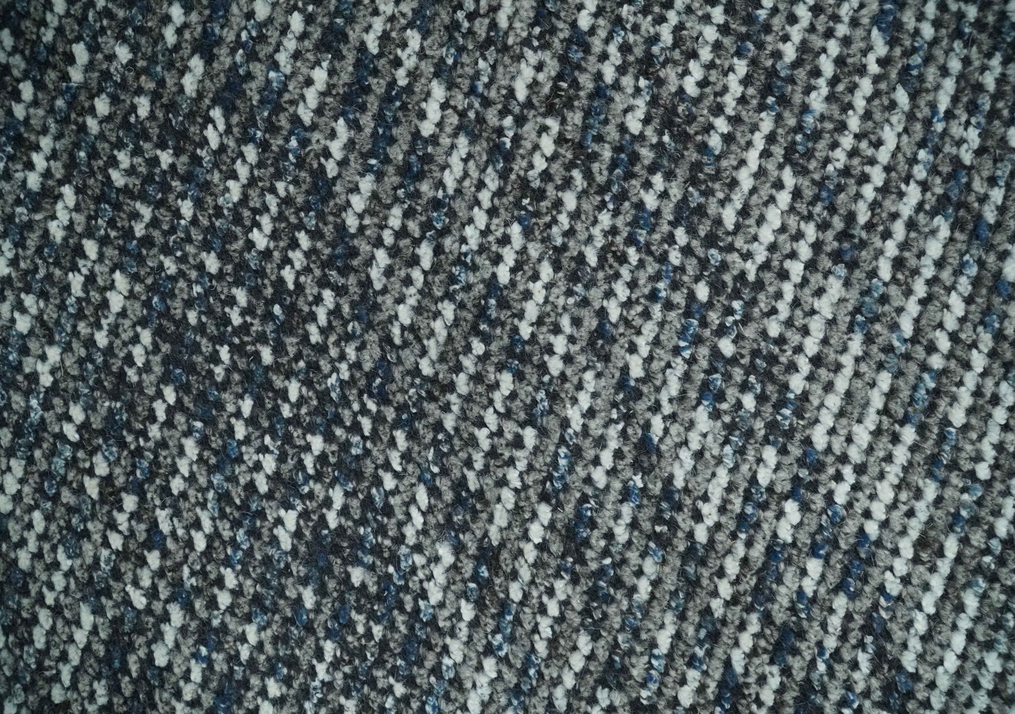 Ivory, Gray, Charcoal and Brown Antique Stripes Design Hand knotted 8x10 wool Area Rug - Image 4