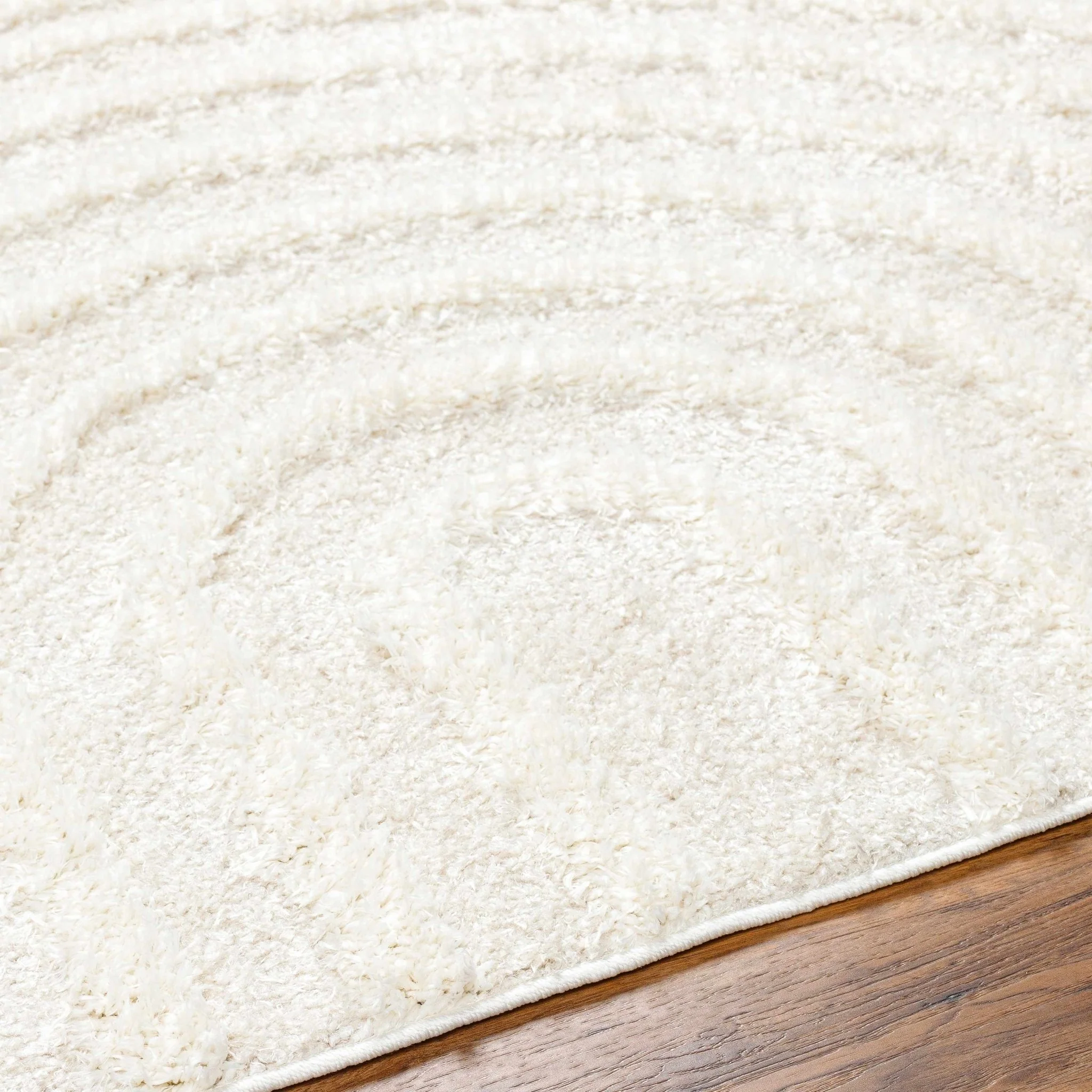 Ivory Modern Geometrical High Low Texture Plush Pile Moroccan Style area Rug - Image 10