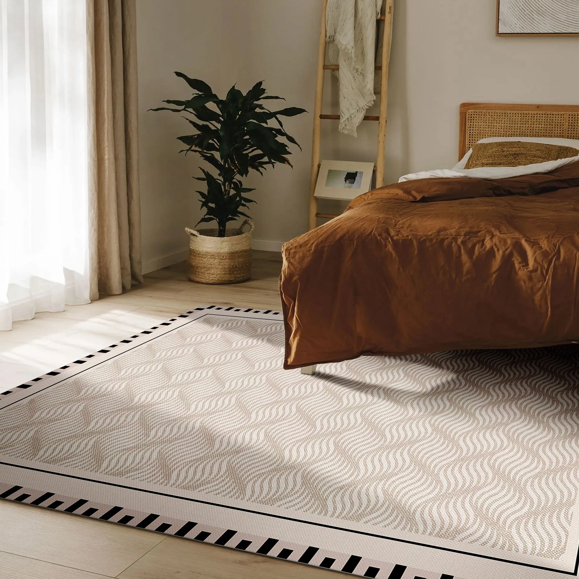 Ivory Modern Style Cotton Machine Washable Area Rug - Image 4