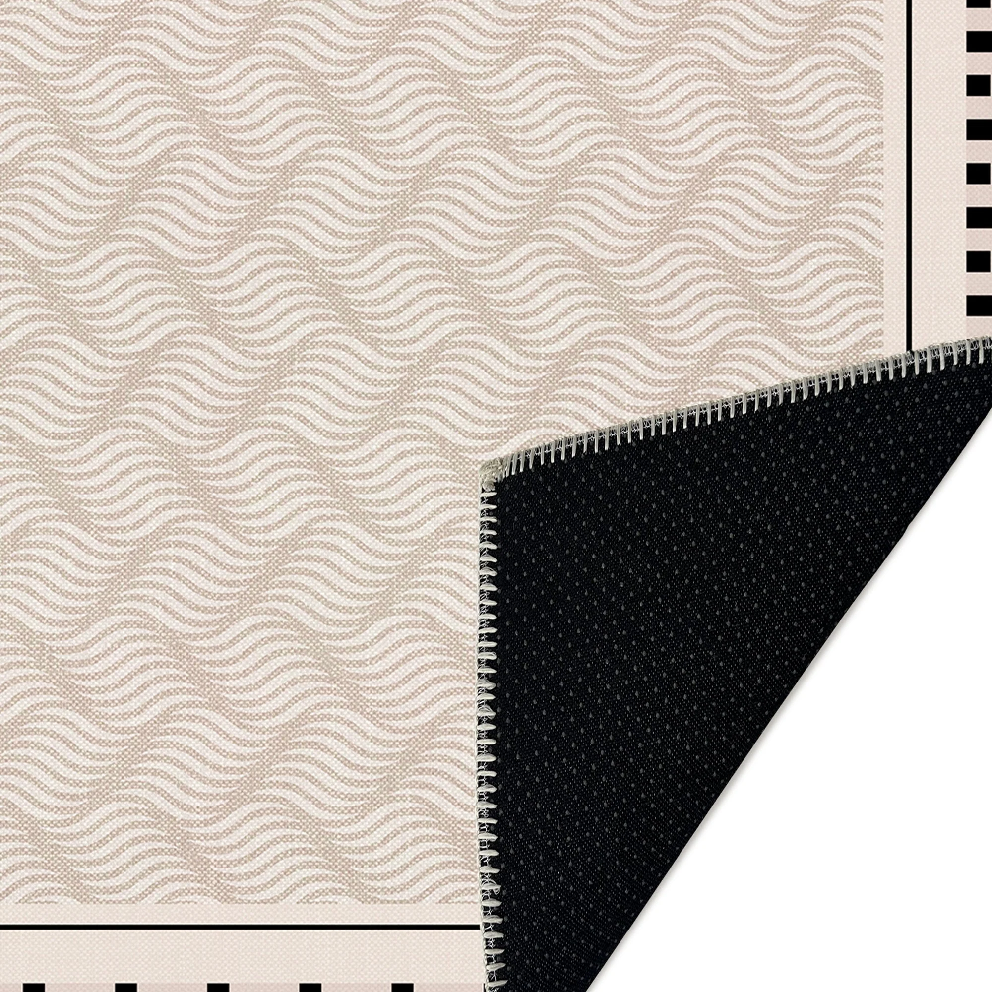 Ivory Modern Style Cotton Machine Washable Area Rug - Image 7