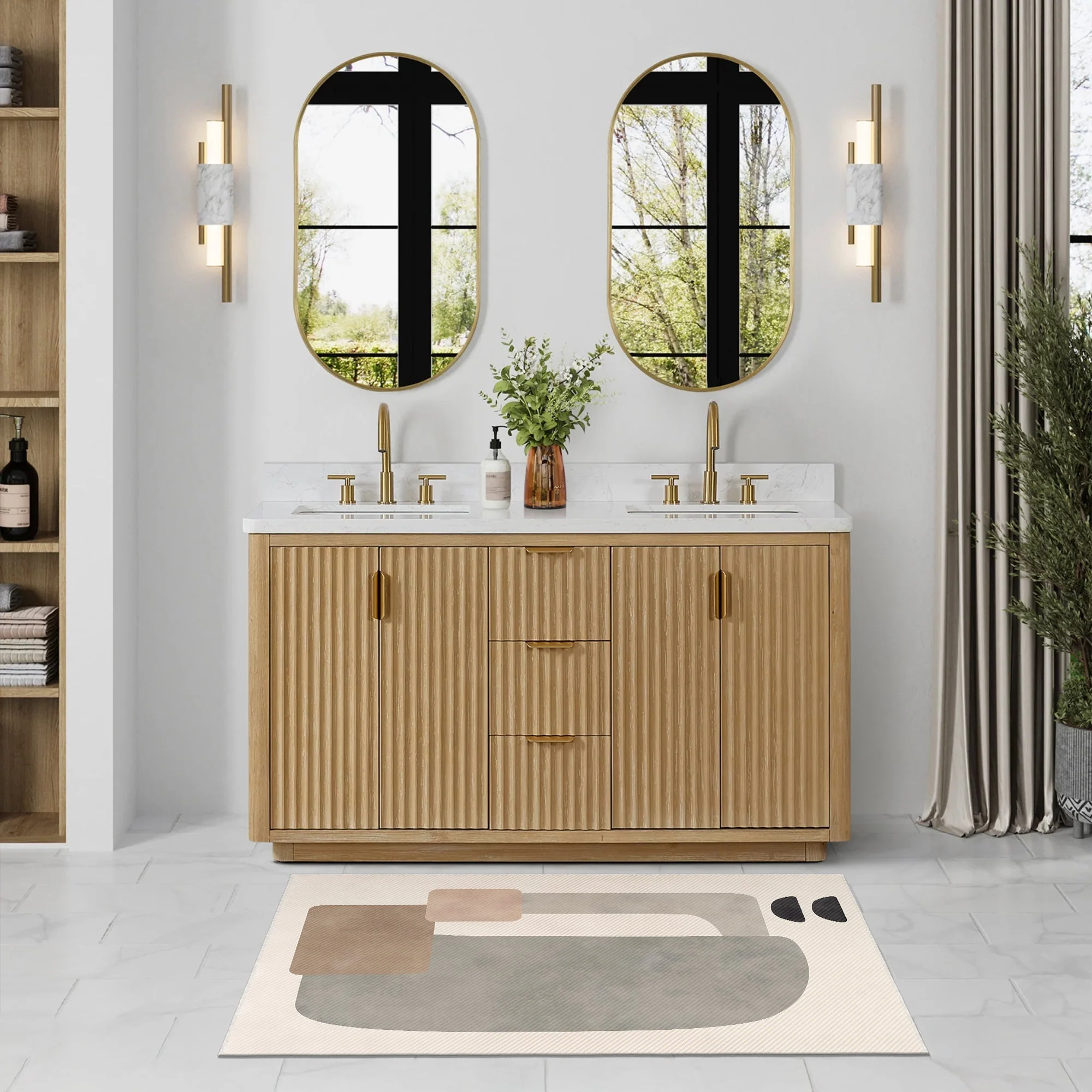 Ivory Modern Style Cotton Machine Washable Area Rug - Image 4
