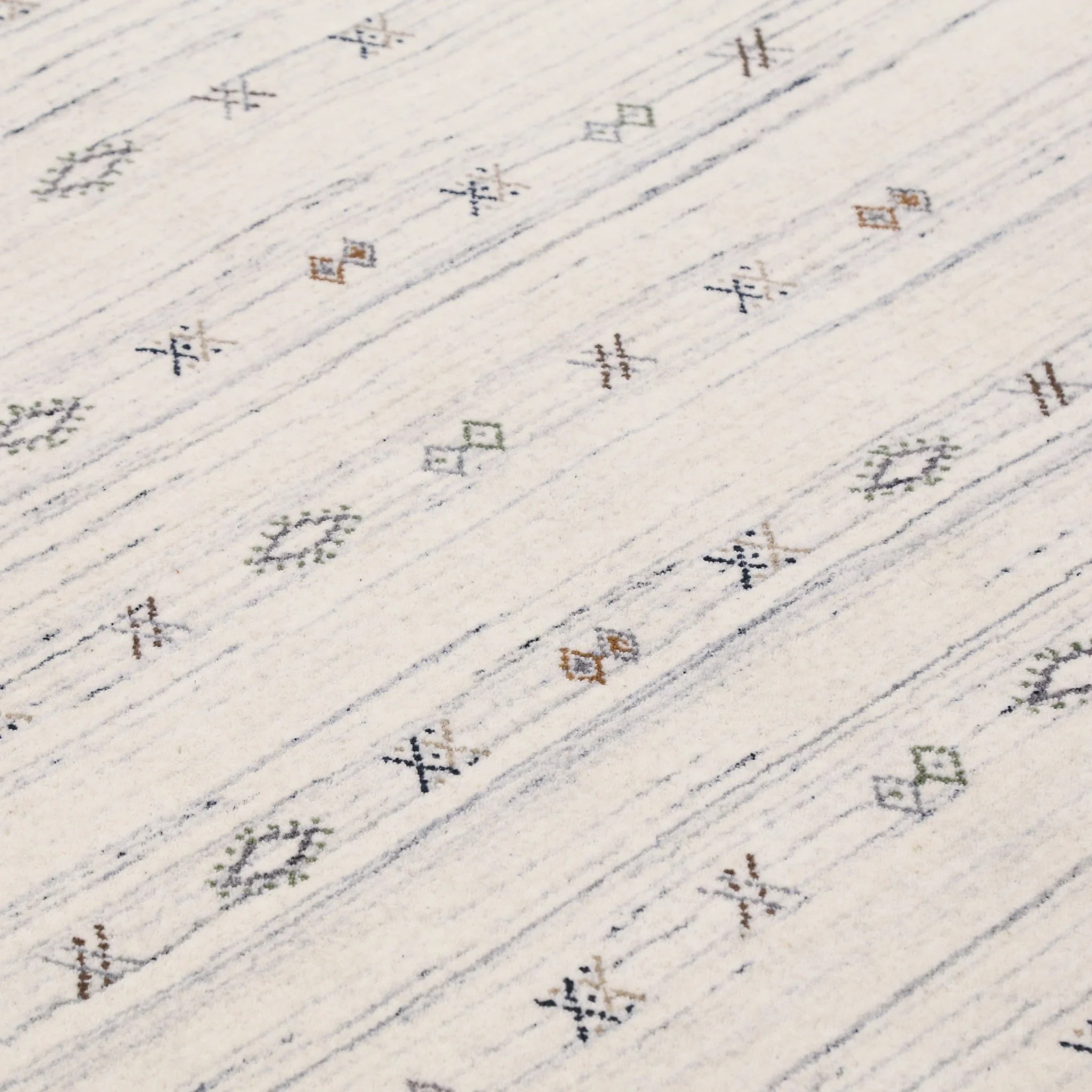 Ivory Modern Tribals Design Hand Loomed Wool Area Rug - Image 10