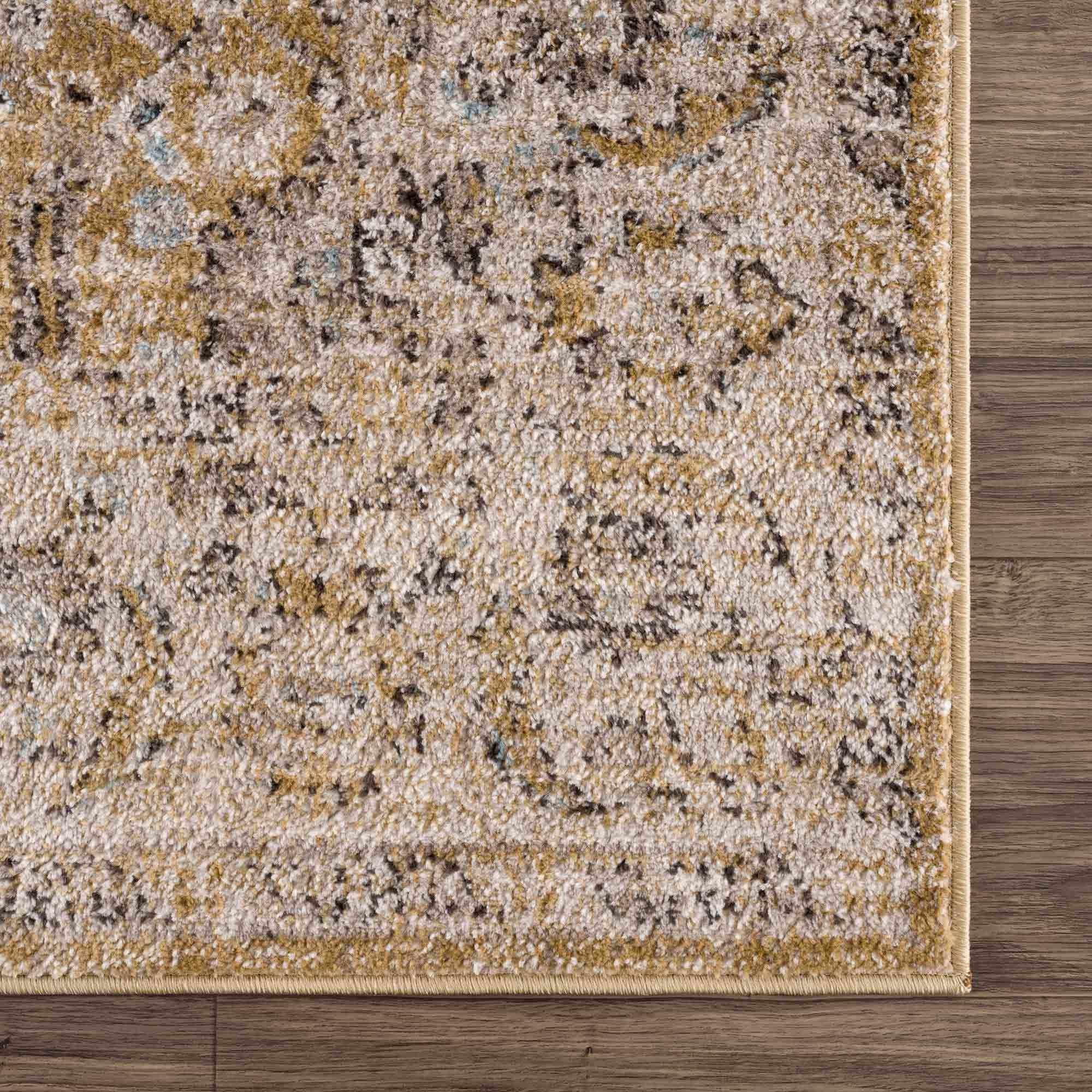 Ivory, Mustard and Charcoal Traditional Design Area Rug - Image 9