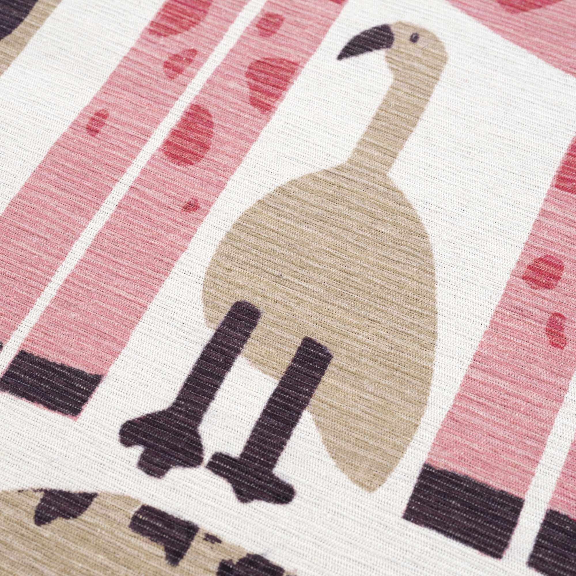 Ivory, Pink, Beige and Tan Beautiful Animal Printed Washable Kids Rug - Image 8