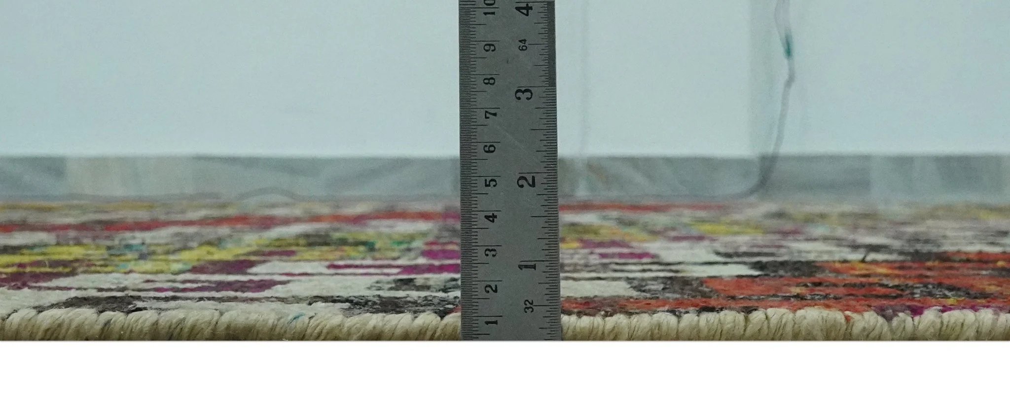 5.6x8.6 Ivory, Rust, Black and Mustard Greek key design Hand Knotted wool area rug - Image 8