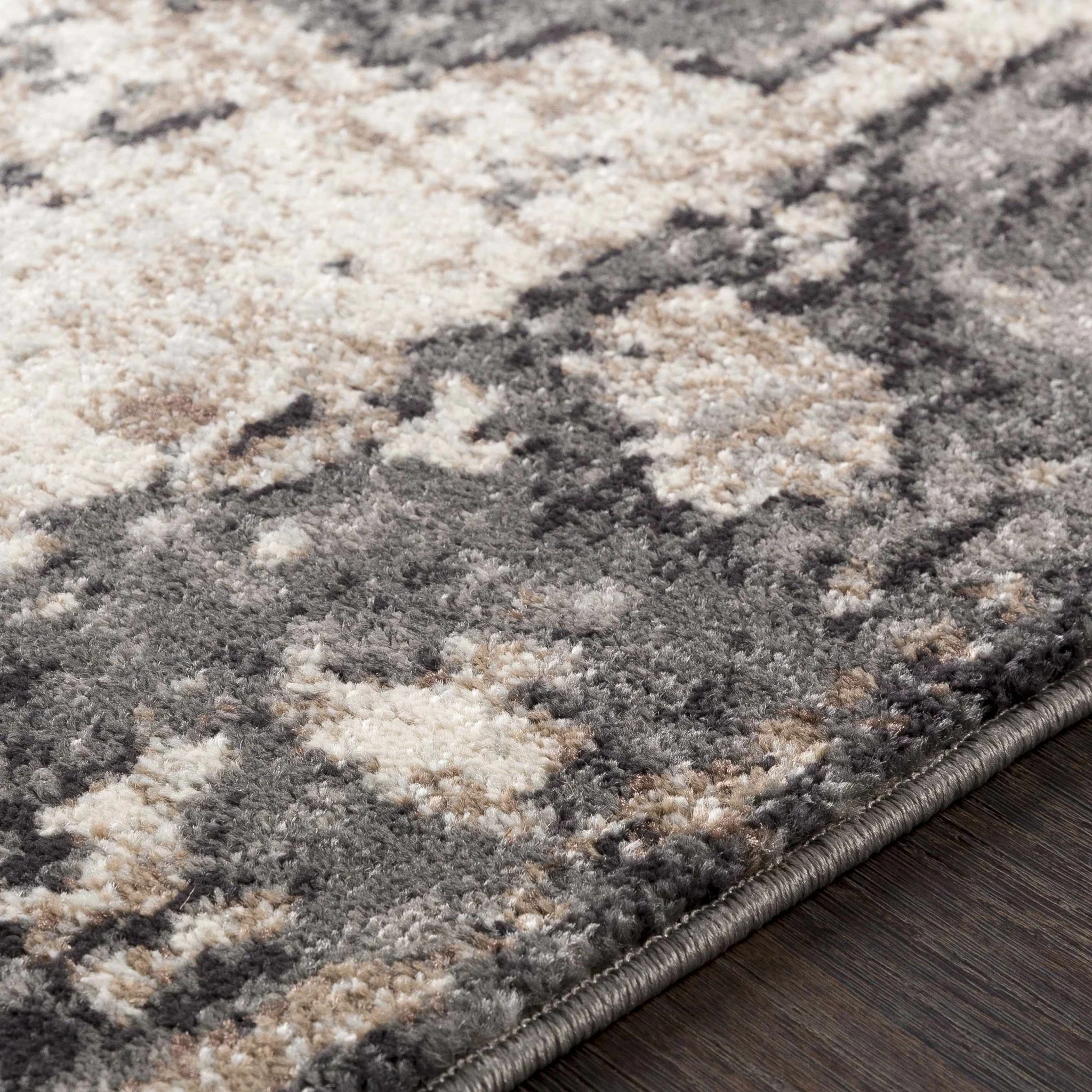 Antique Style Ivory, Tan, Charcoal and Gray Transitional Design Area Rug - Image 13