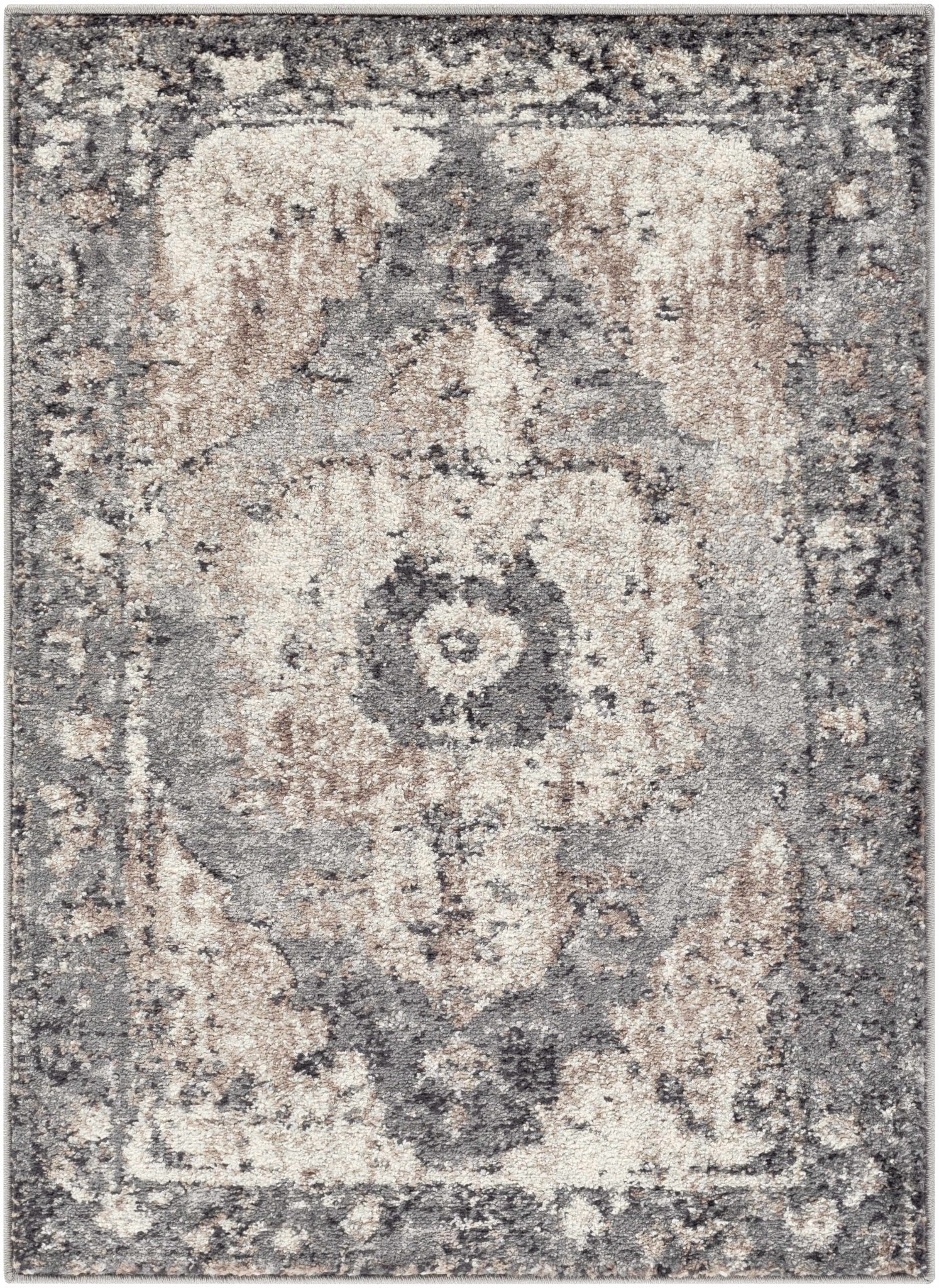 Antique Style Ivory, Tan, Charcoal and Gray Transitional Design Area Rug - Image 15