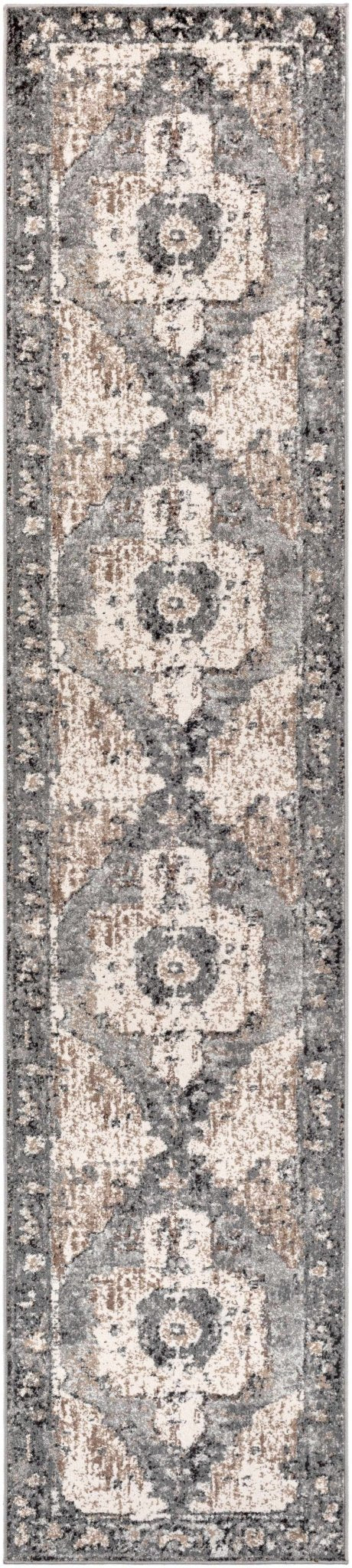 Antique Style Ivory, Tan, Charcoal and Gray Transitional Design Area Rug - Image 17
