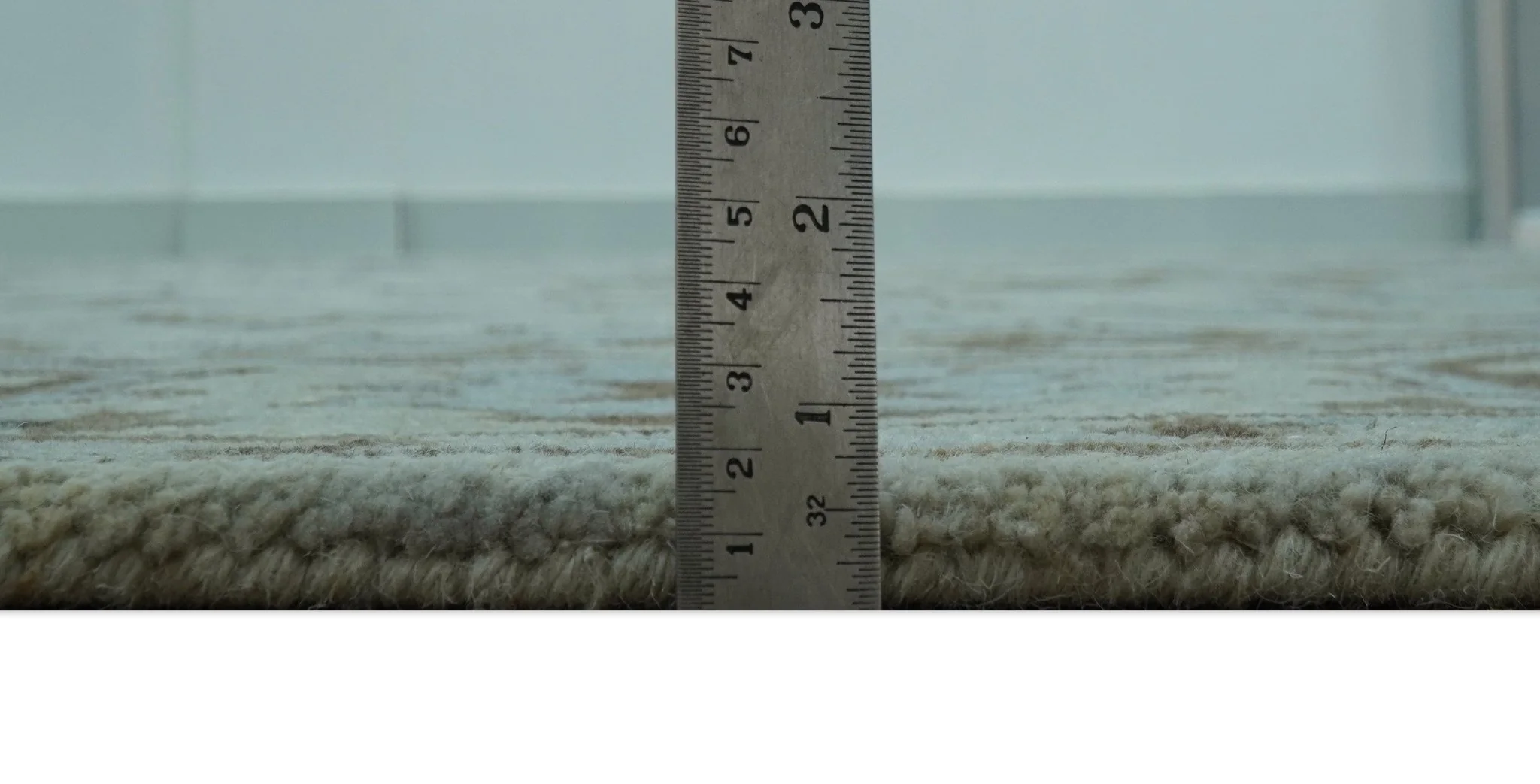 Custom Made Ivory, Taupe and Aqua Traditional Hand Tufted wool area rug - Image 8
