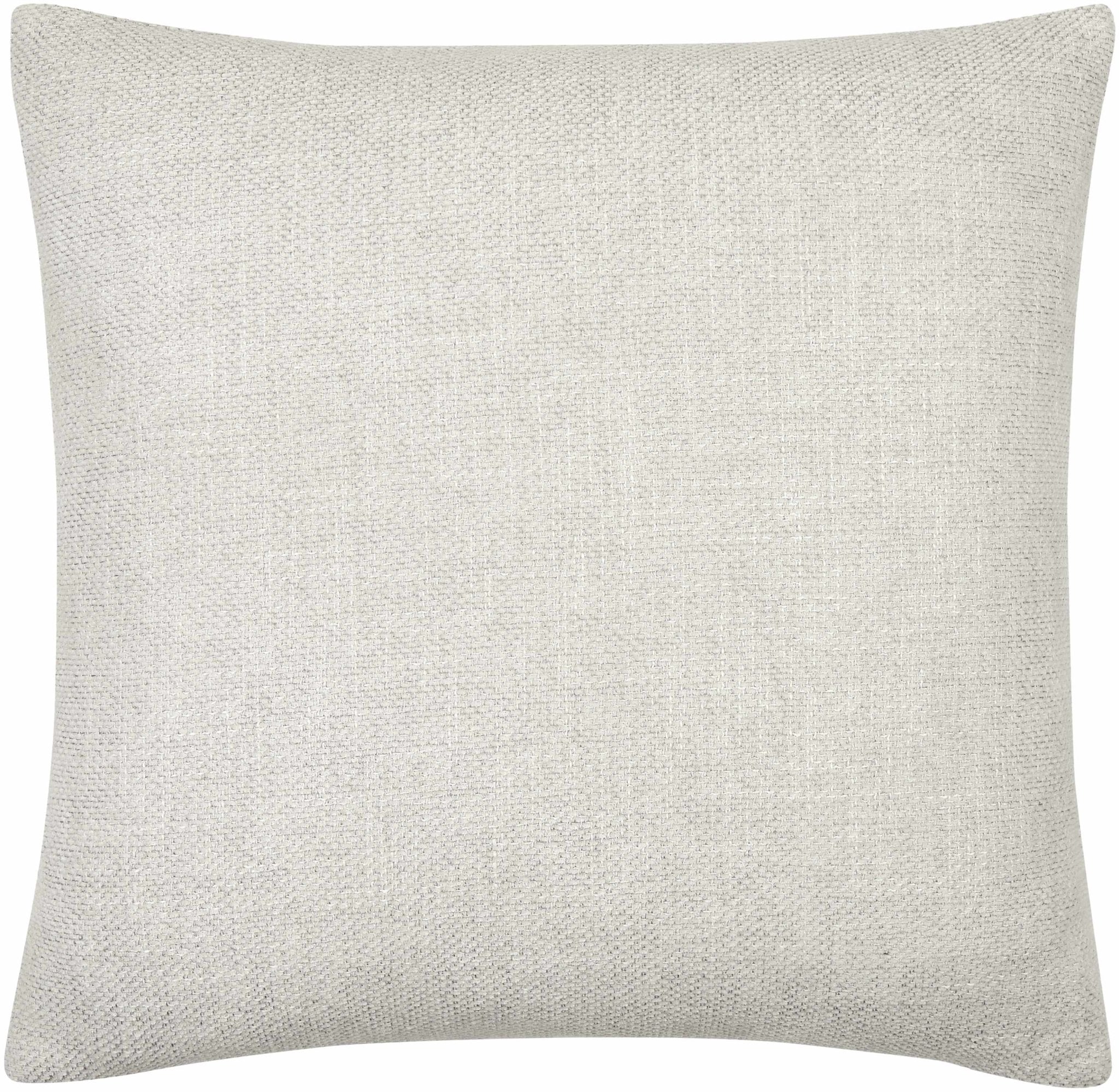 Natural Linen look Ivory Textured Contemporary Square Throw Pillow - Image 4