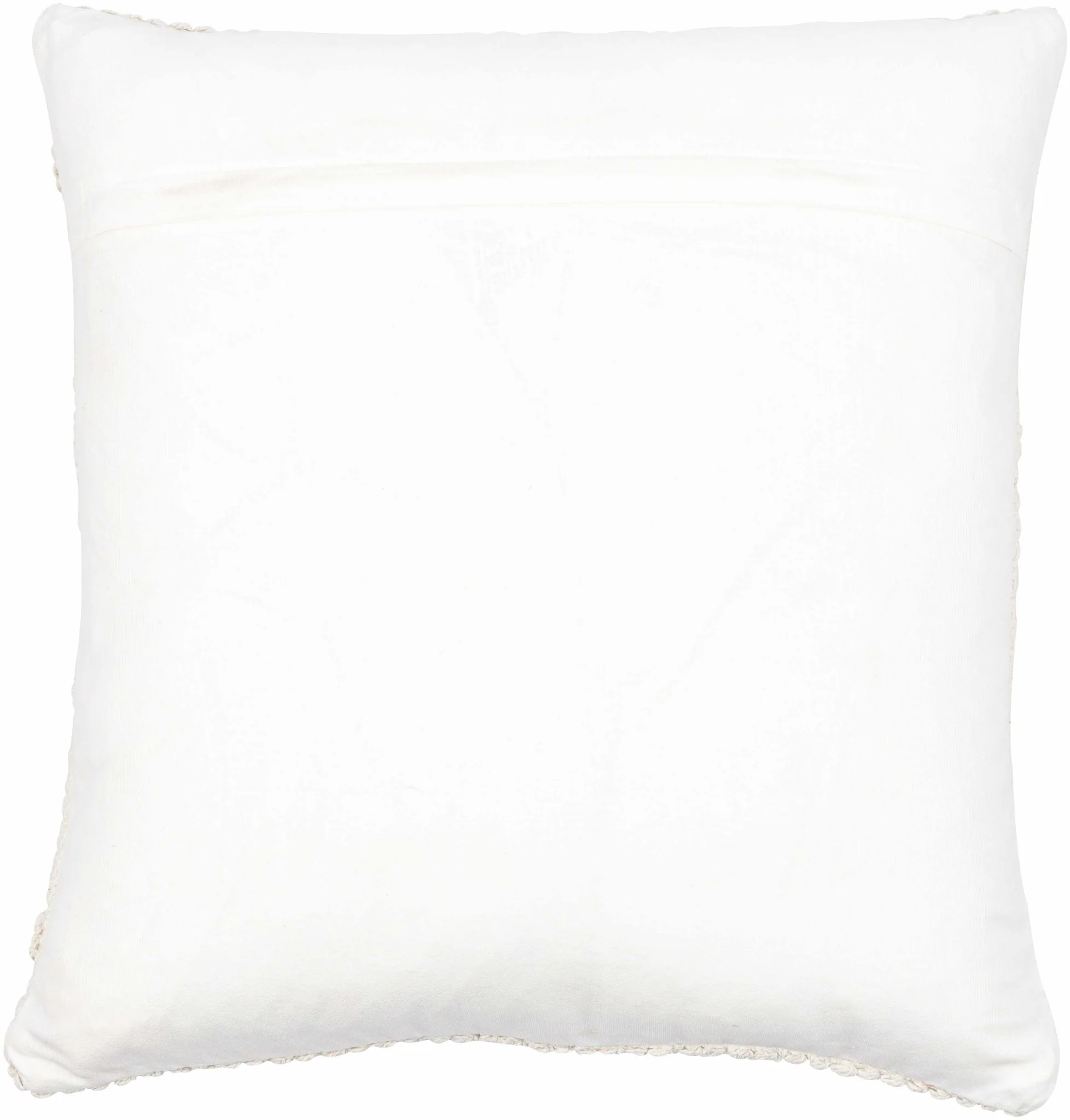 Hand Woven Ivory Textured Crochet Chevron Design Cotton Square Throw Pillow - Image 9