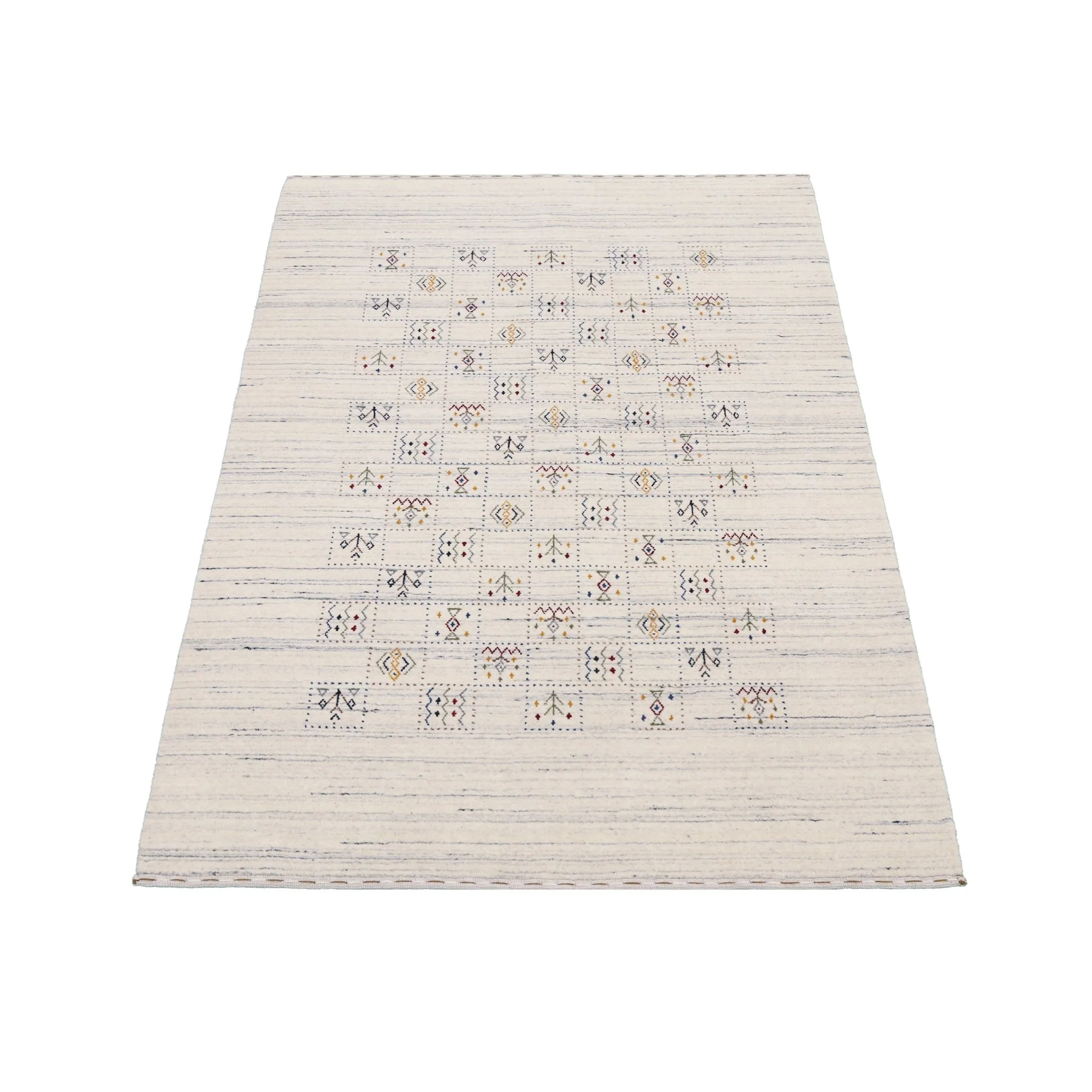 Ivory Tribal Design Hand Loomed Wool Area Rug - Image 3