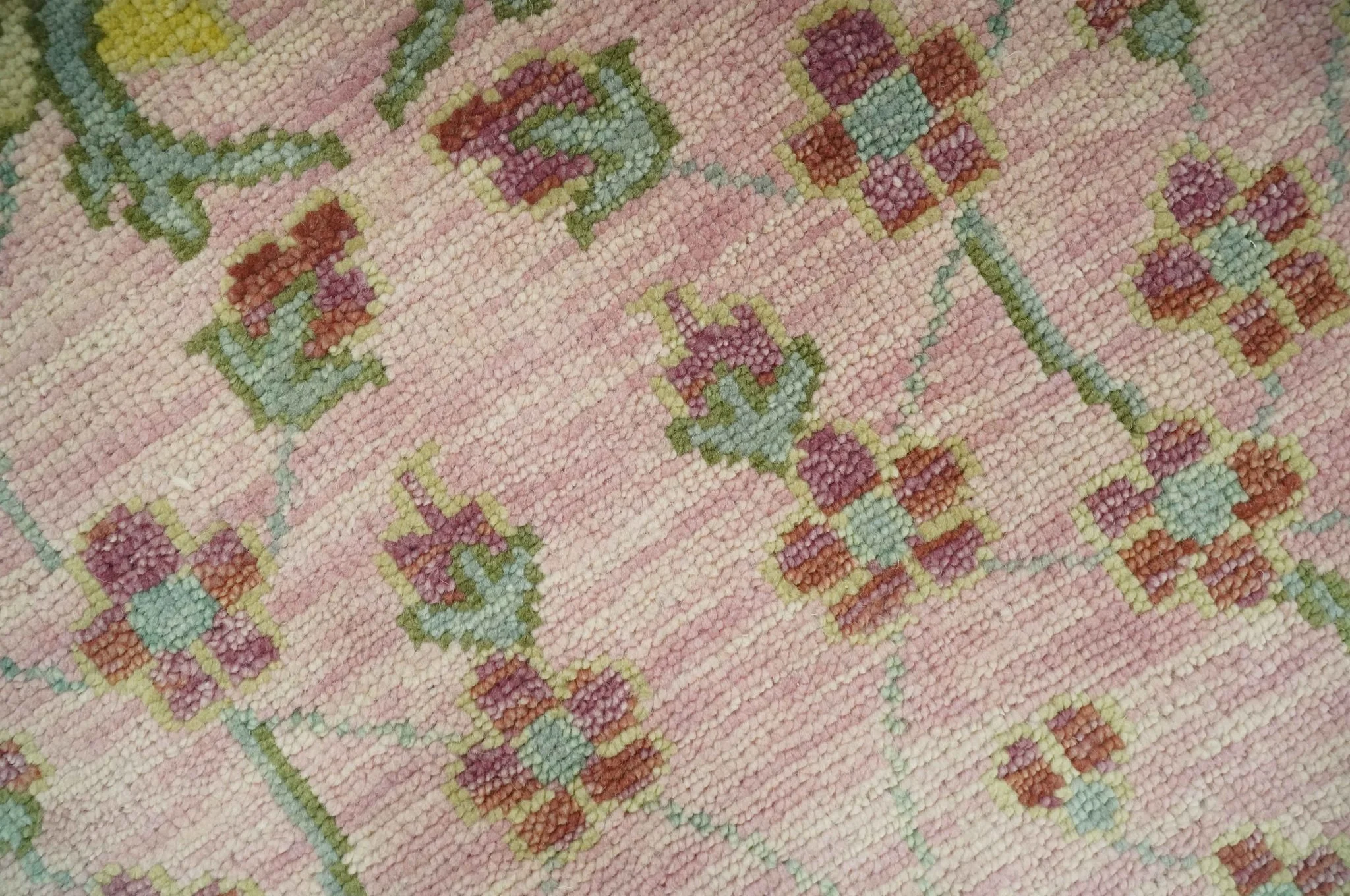 The Peacock Garden Pink and Green Peacock Bird Hand Knotted Multi size Wool Area Rug - Image 6