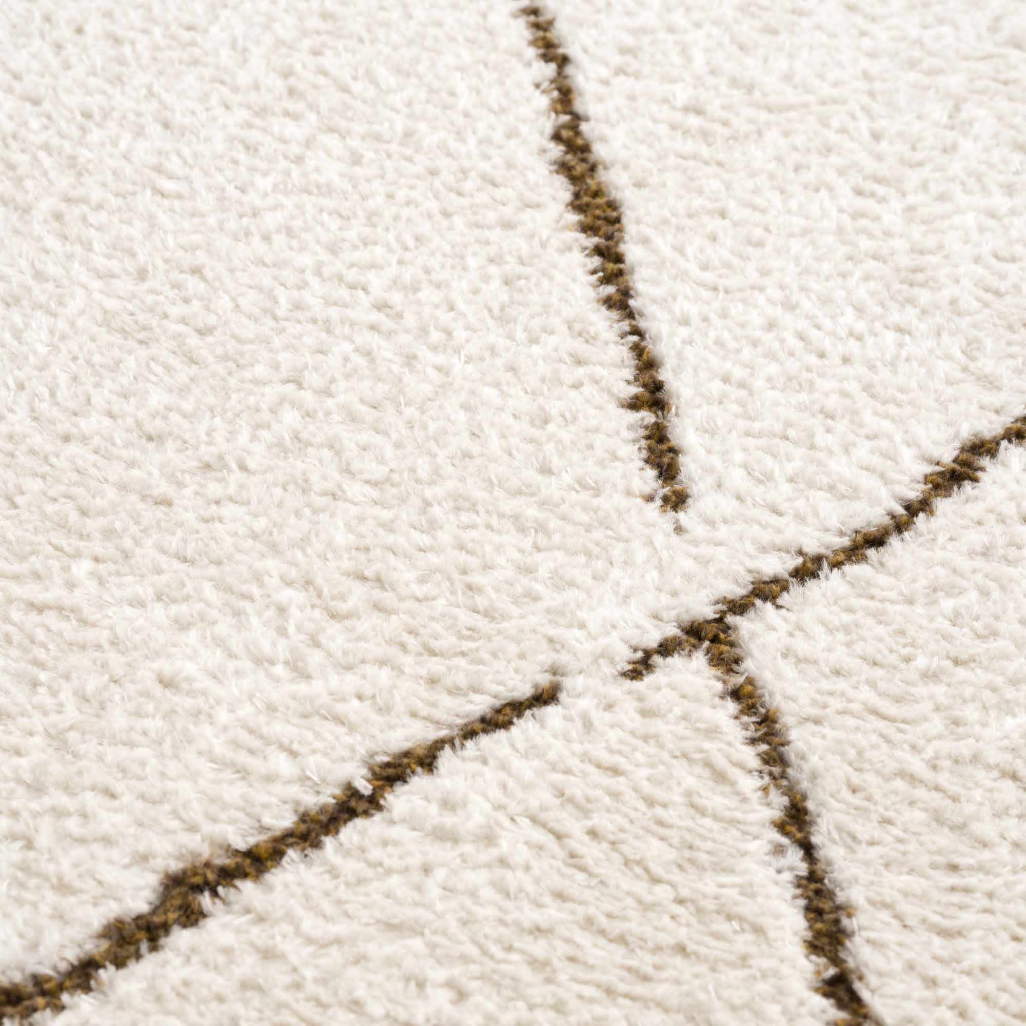 Modern Geometric rose cream, Brown Machine woven woolen area rug - Image 15
