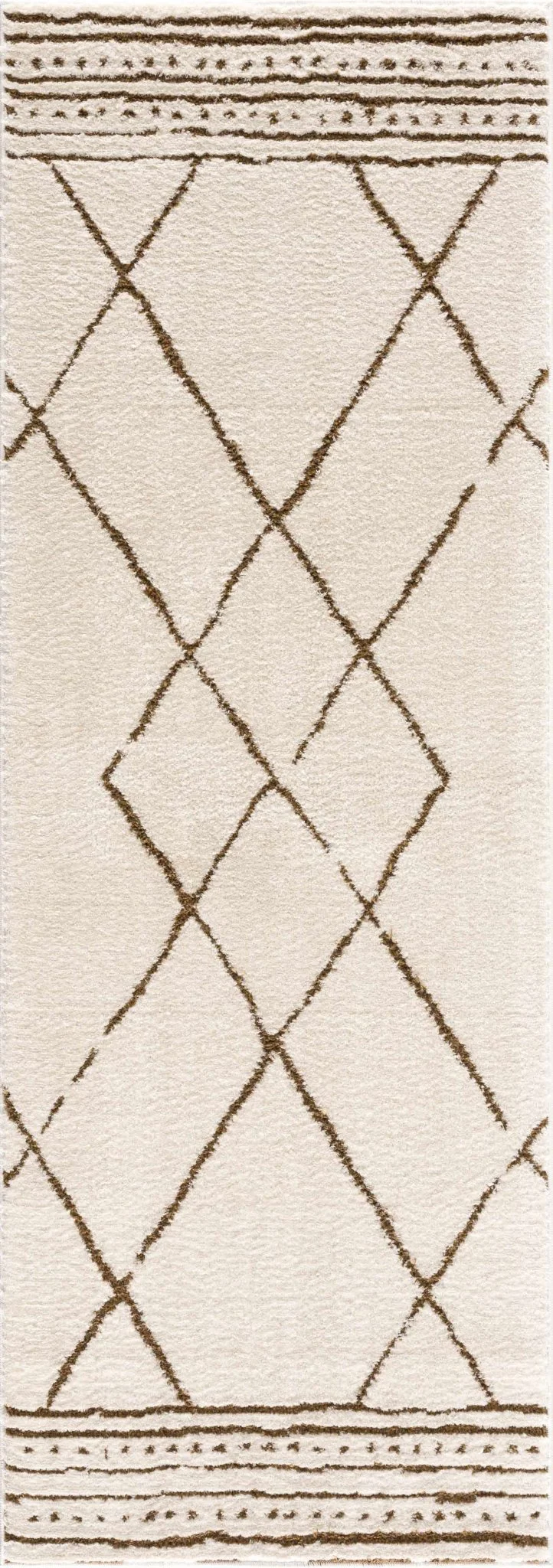 Modern Geometric rose cream, Brown Machine woven woolen area rug - Image 7