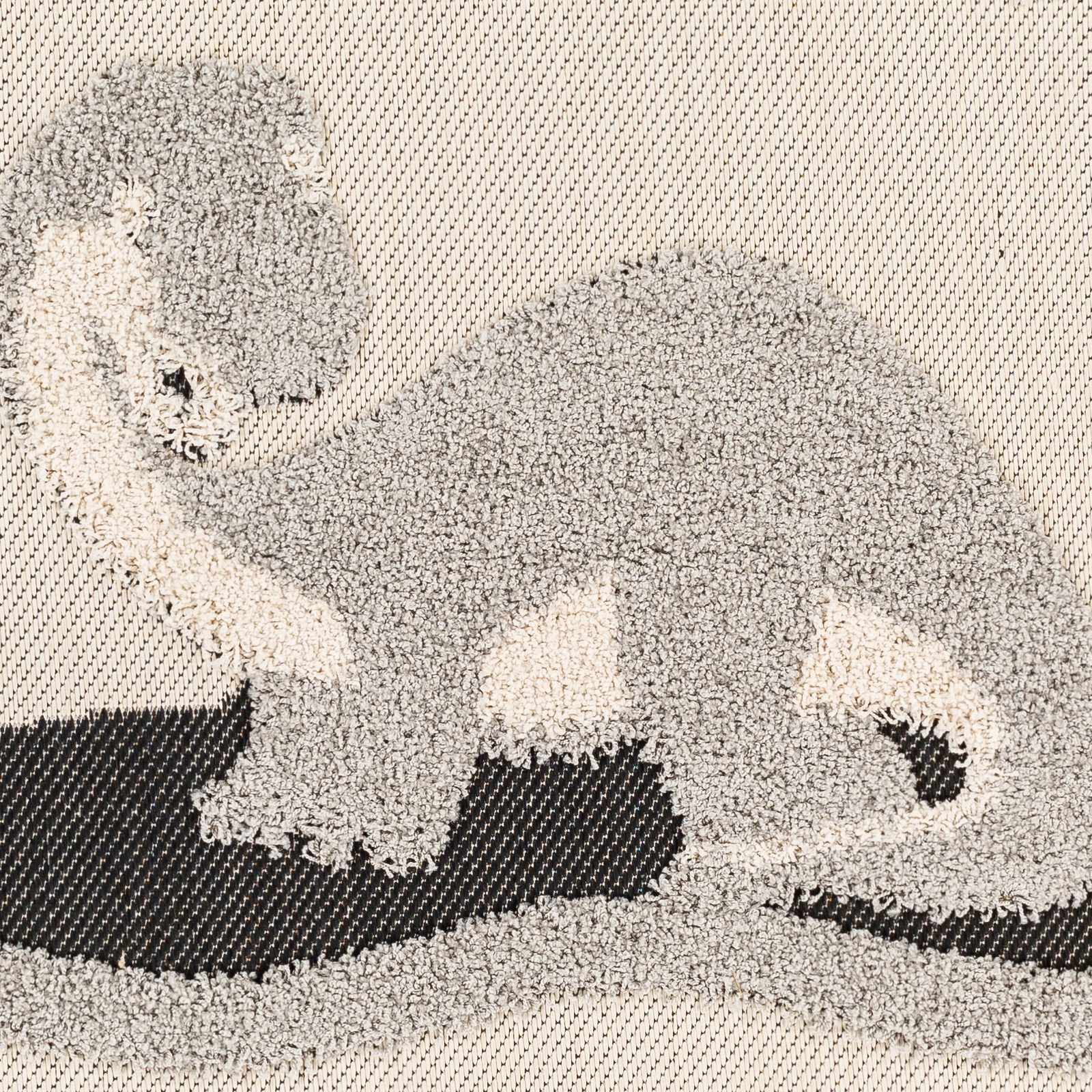 Kids Dinosaur Beige, Gray and Black high low Texture Round Outdoor safe Area Rug - Image 3
