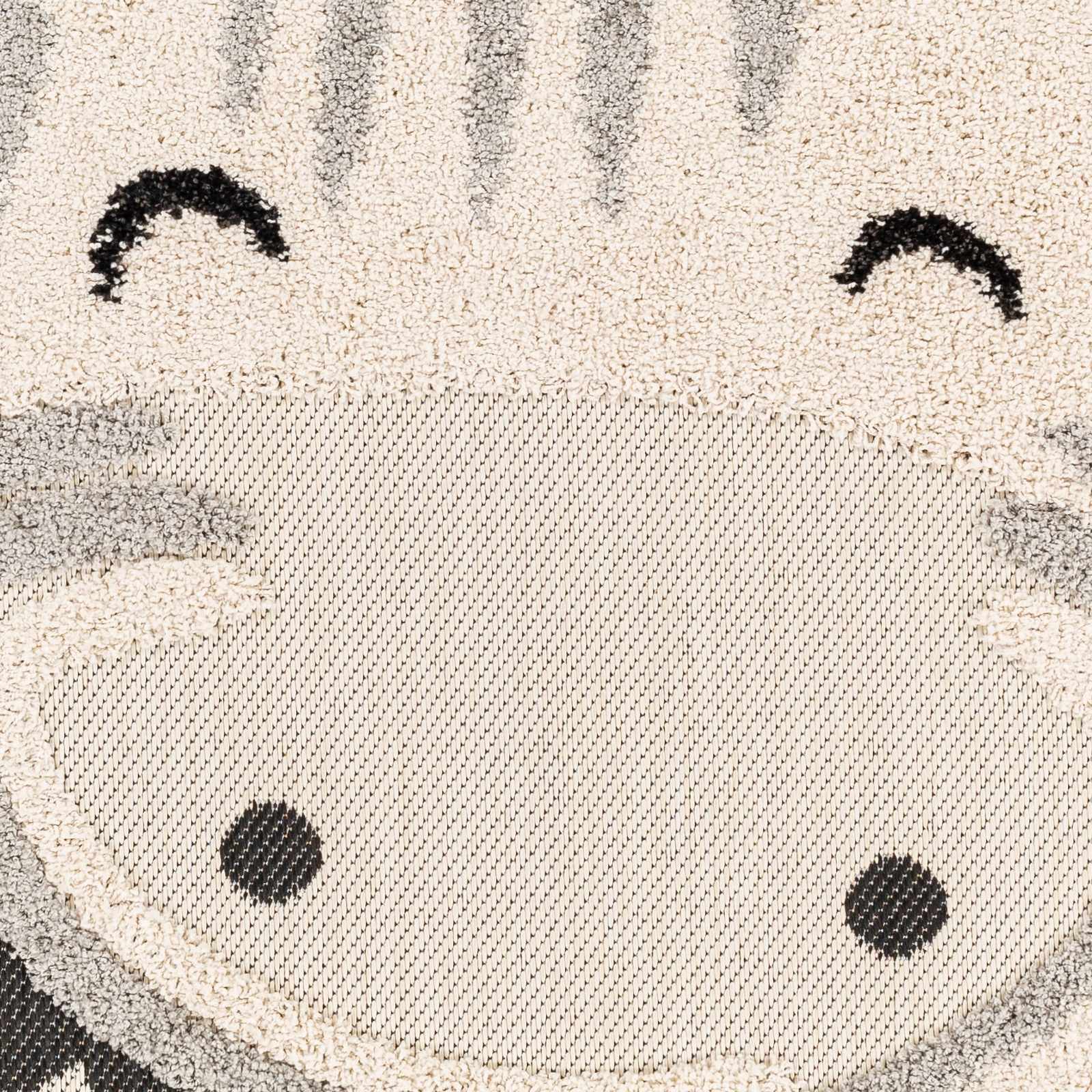 Kids Giraffe Beige, Gray and Black high low Texture Round Outdoor safe Area Rug - Image 3