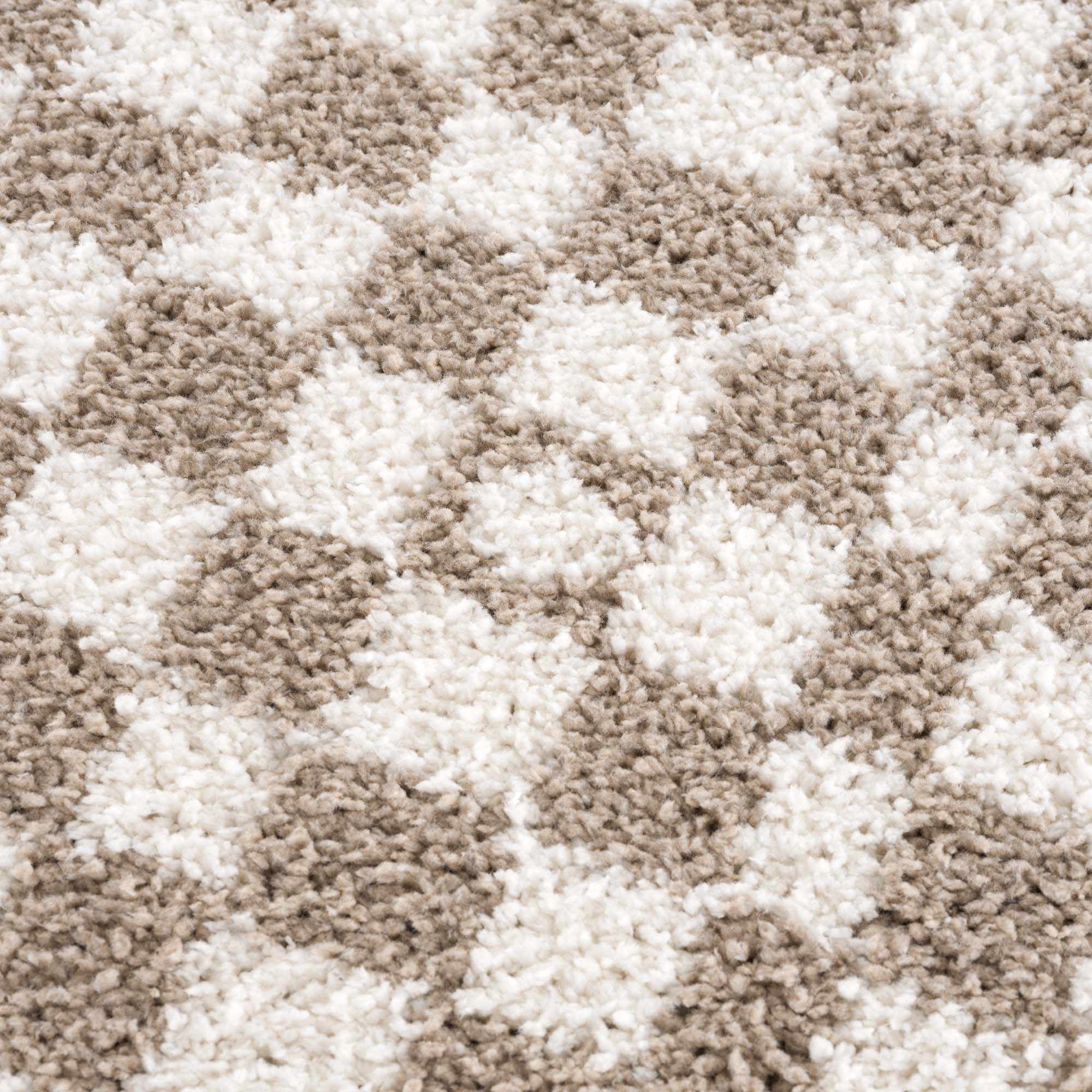 Modern Geometric Light brown and white Machine woven Plush wool area rug - Image 10