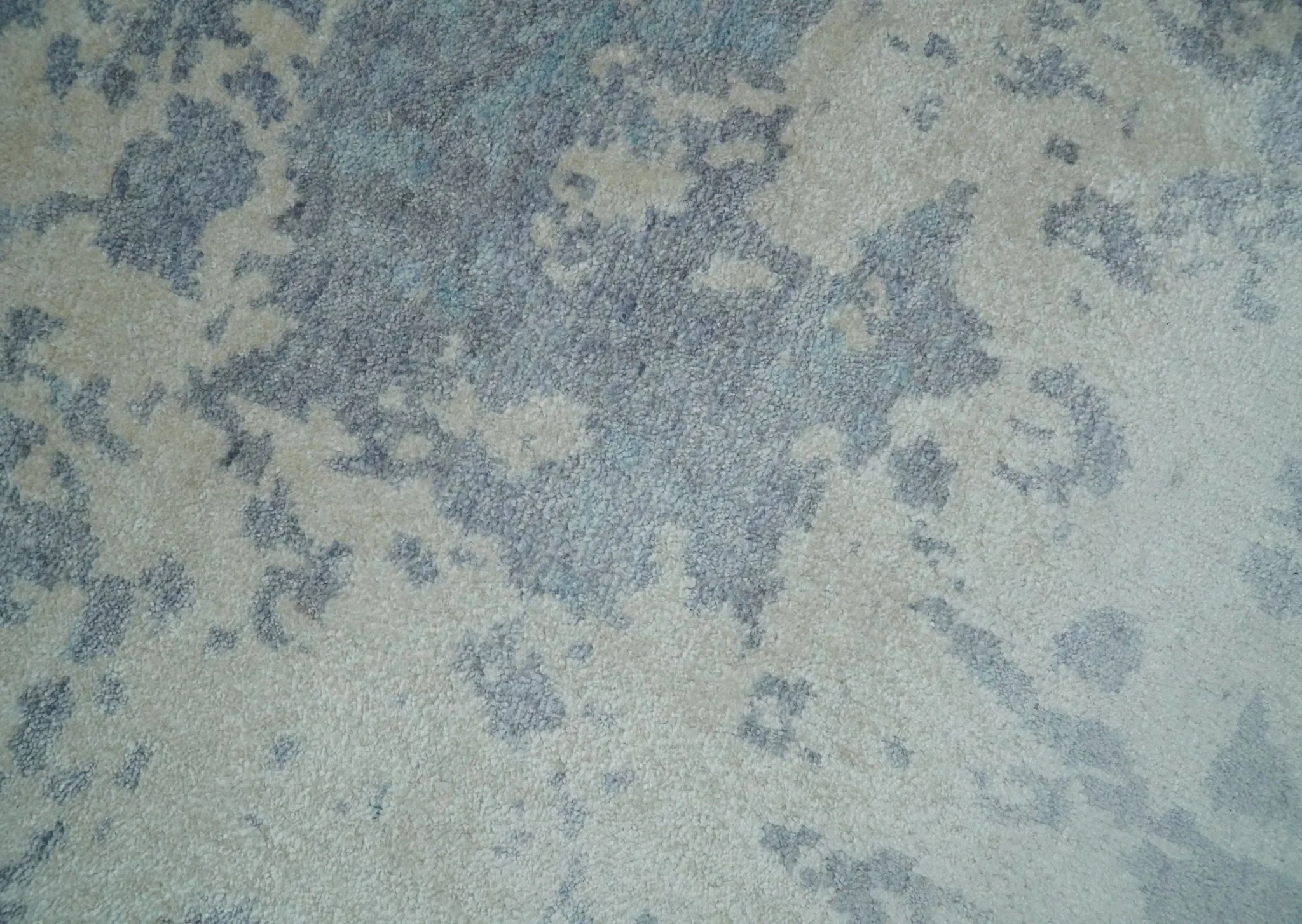 Large 8x10 Fine Hand Knotted charcoal, beige, and teal Abstract Traditional Persian Style Antique Bamboo Silk Rug | TRDCP501810 - Image 6